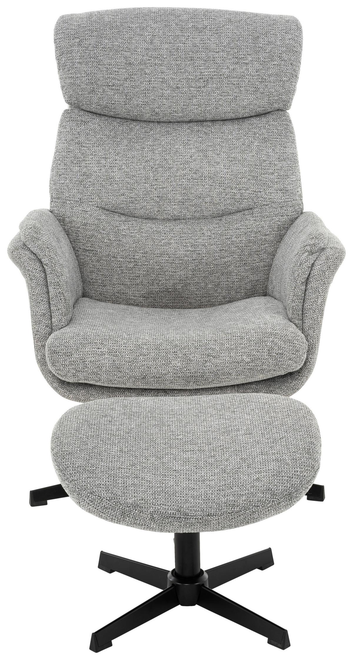 Relaxsessel Violina Hellgrau B: 75 Cm - Hellgrau/Schwarz, Basics, Holz/Textil (75/110/87cm) - P & B