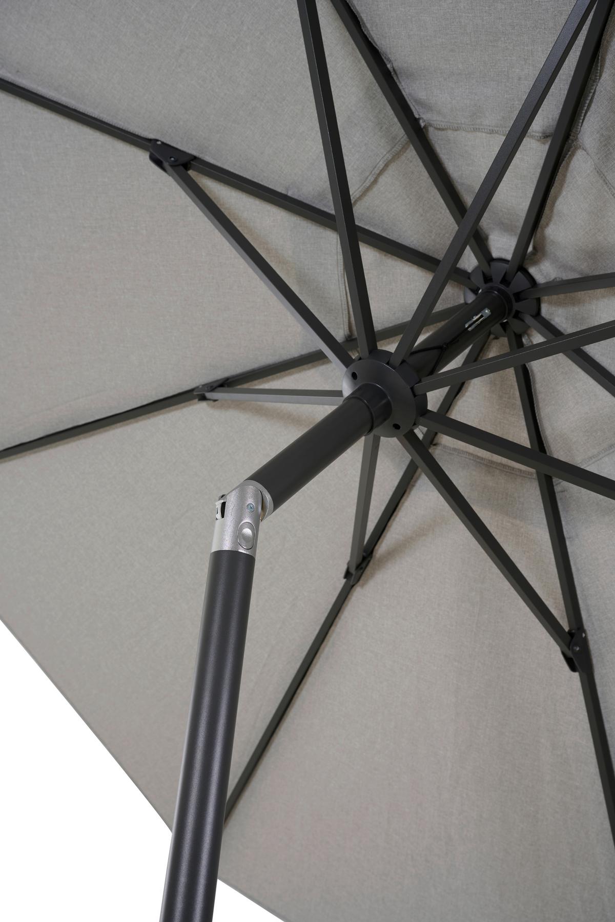 Sonnenschirm L/B: 300x300 cm mit Schutzhülle Hellgrau - Anthrazit/Hellgrau, MODERN, Textil/Metall (300/300cm) - Siena Garden