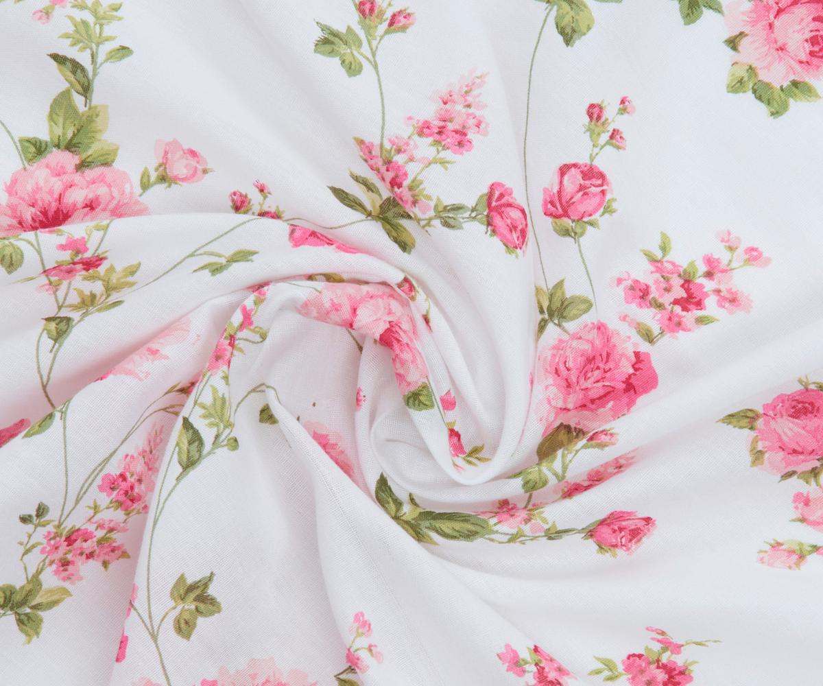 POVLEČENÍ Flora, 140/200cm, bílá s květy - bílá, Romantický / Rustikální, textil (140/200cm) - Modern Living