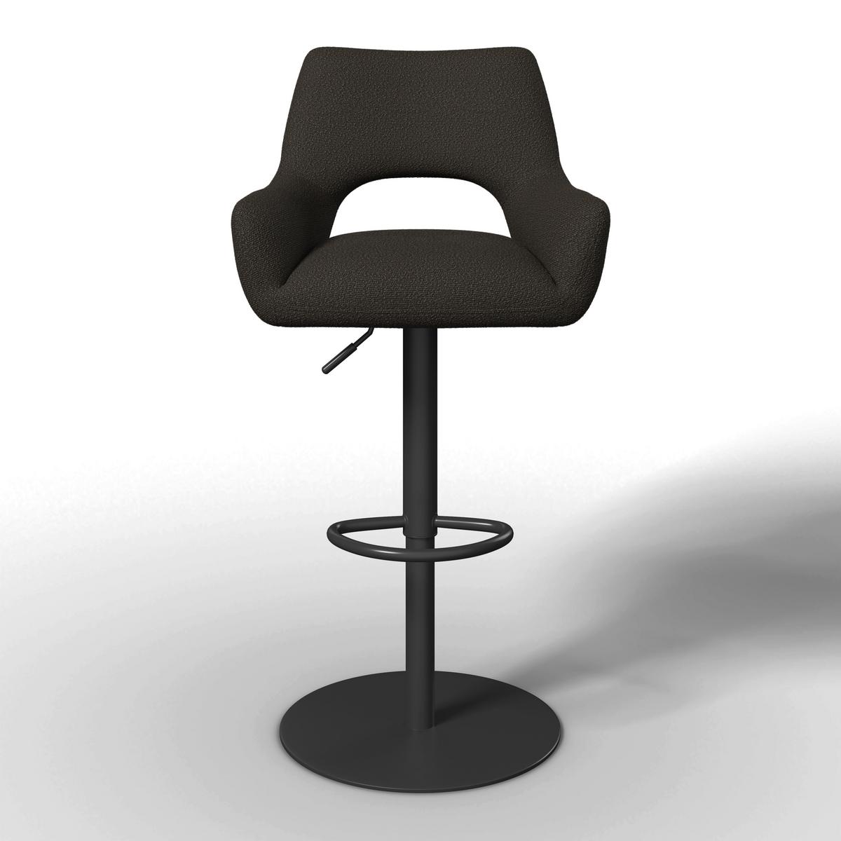Barová stolička Tami, tmavohnedá - čierna/tmavohnedá, Modern, kov/drevo (46/82-102/51cm) - Bessagi Home