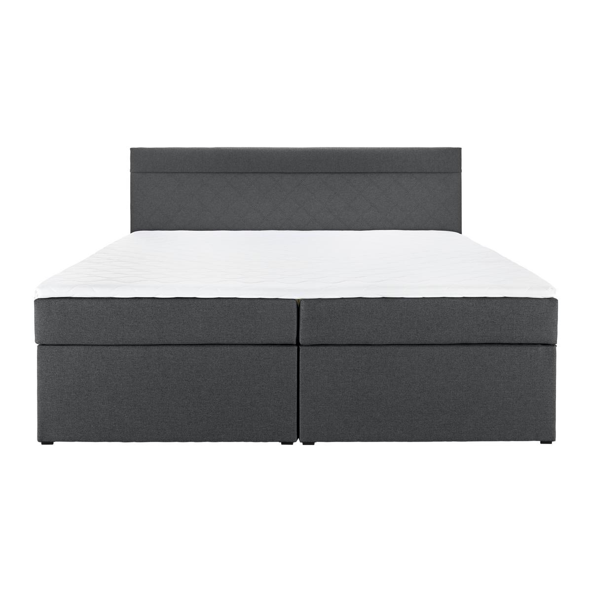 Boxspring postel s topperem Rosa, 180x200, antracitová - černá/tmavě šedá, Moderní, dřevo/kompozitní dřevo (180/200cm) - Bessagi Home