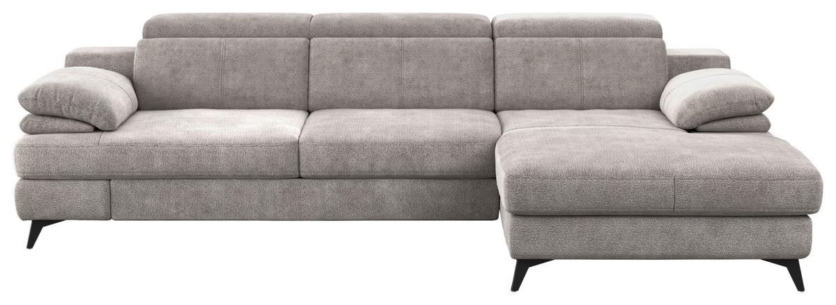 Ecksofa Titus Beige Chenille - Beige/Schwarz, Design, Textil (291/178cm) - Livetastic