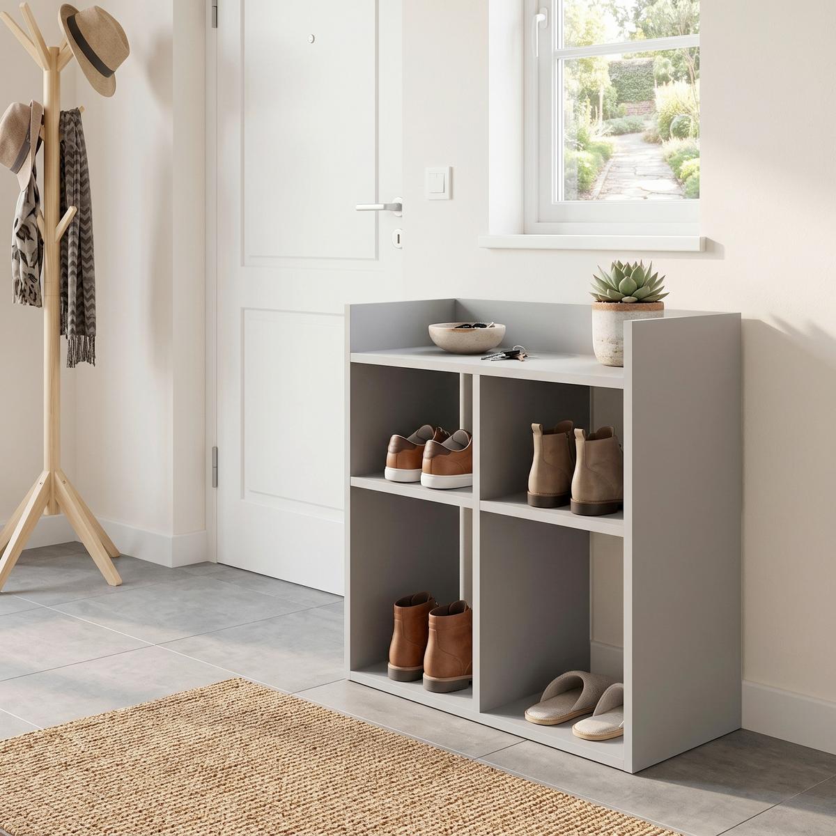 REGÁL NA TOPÁNKY VISTA - biela, Design, kompozitné drevo (75,6/72/35,6cm) - Livetastic