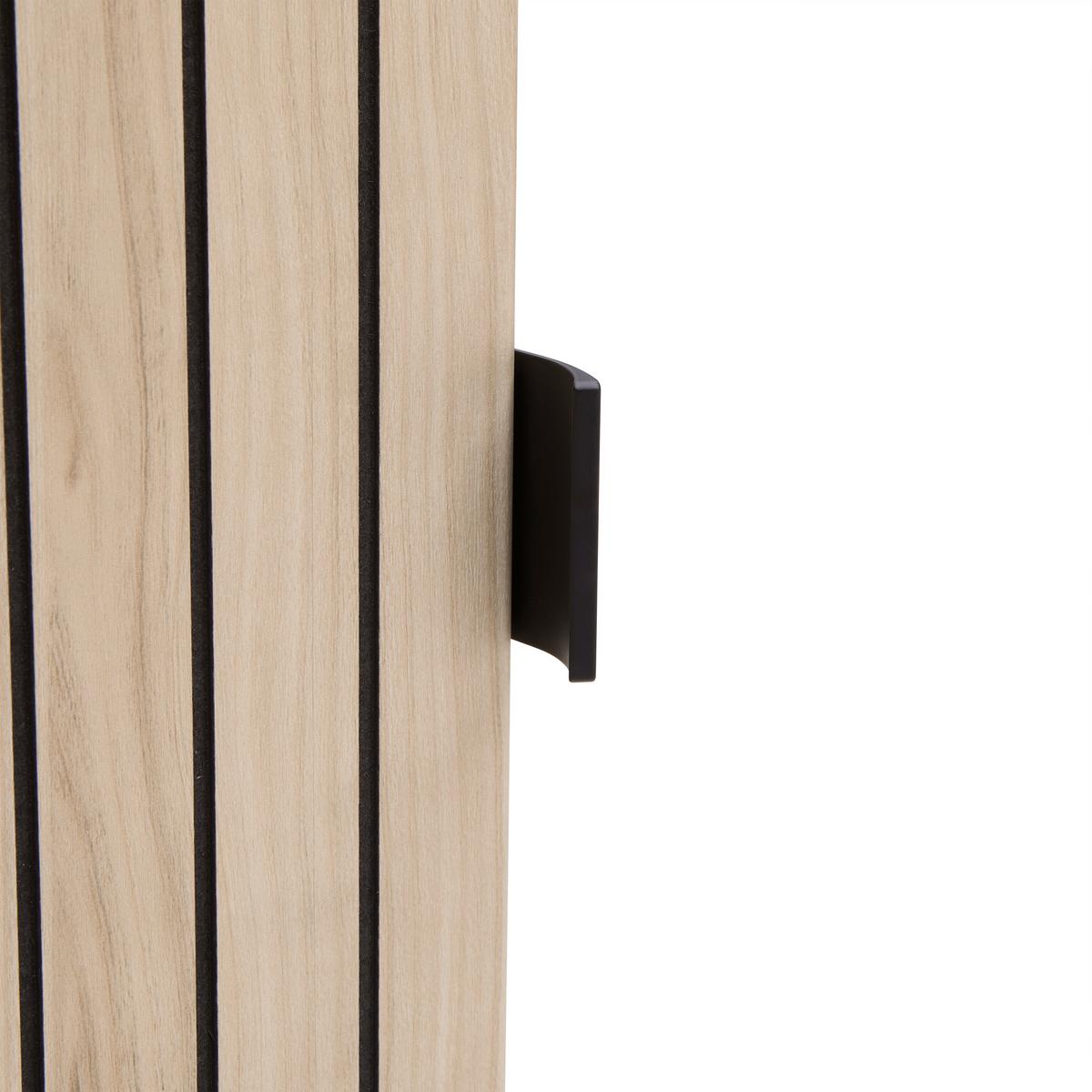 Skriňa do predsiene Taupe/dekor dub - čierna/farba duba, Modern, kov/kompozitné drevo (55/202/38cm) - Mömax