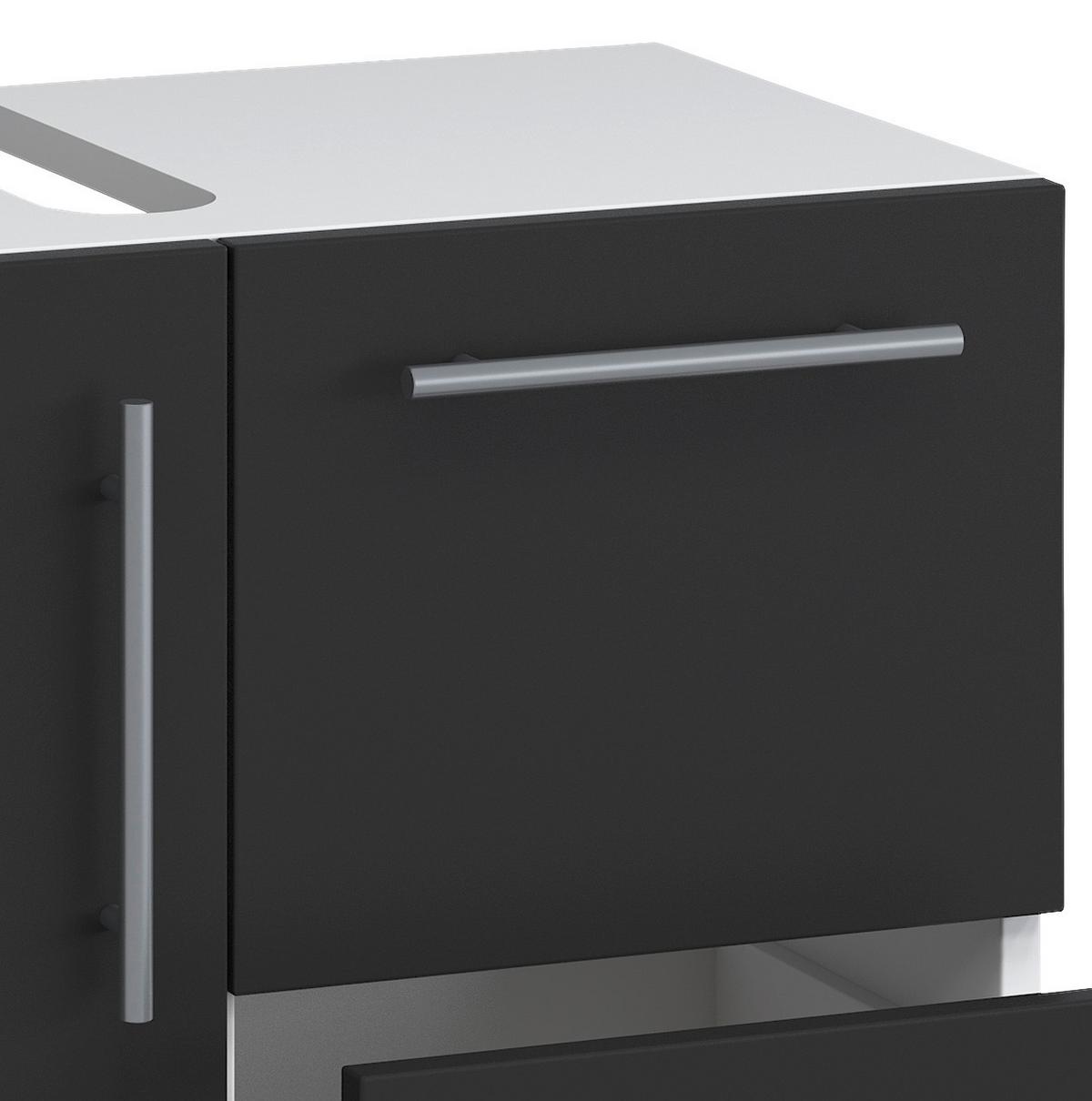 Waschbeckenunterschrank Flandu B: 61 cm Schwarz/Weiß Dekor - Schwarz/Weiß, KONVENTIONELL, Holzwerkstoff (61/51/32cm) - MID.YOU