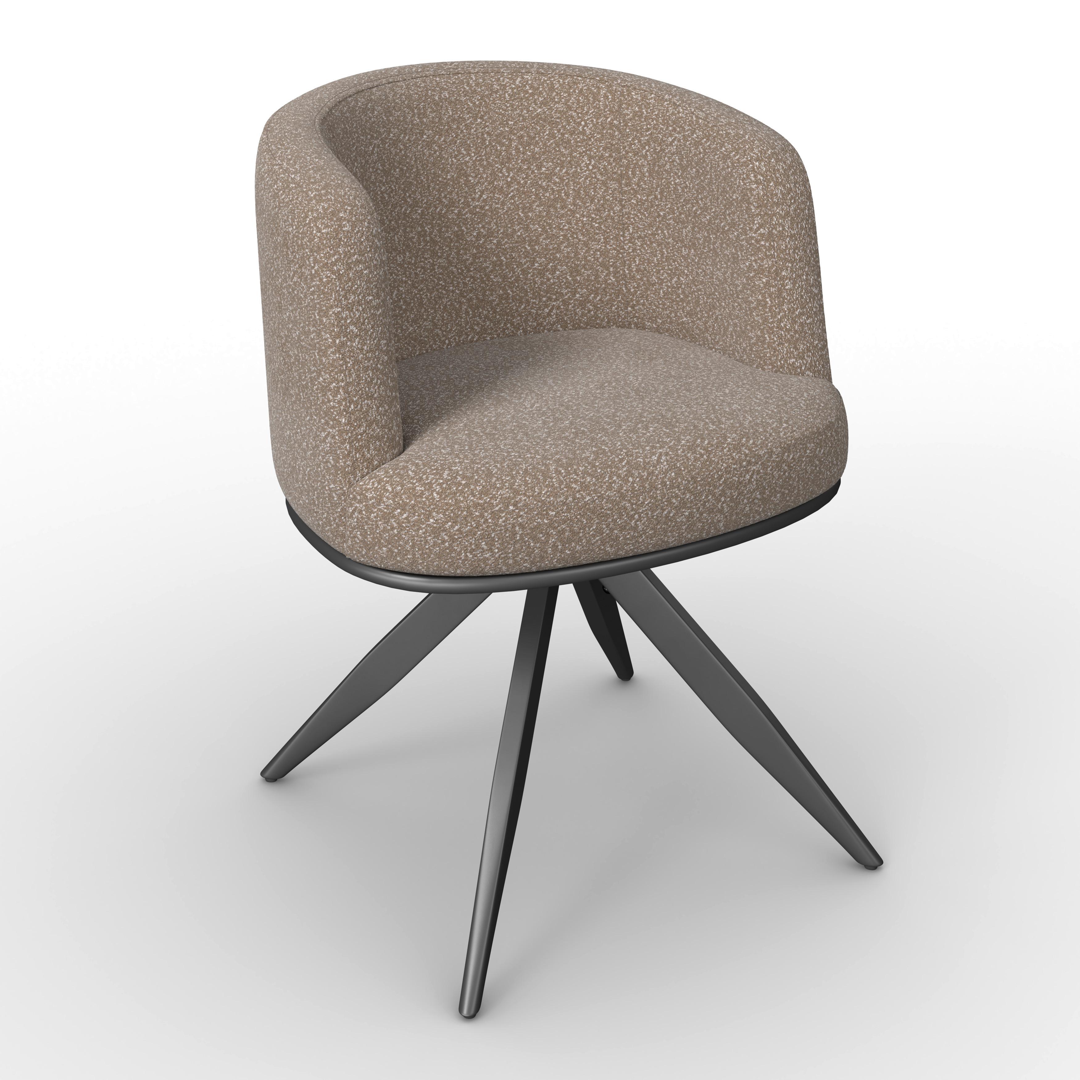 STOLIČKA S PODRÚČKAMI NELA - hnedá/čierna, Modern, kov/drevo (62/77/62cm) - Bessagi Home