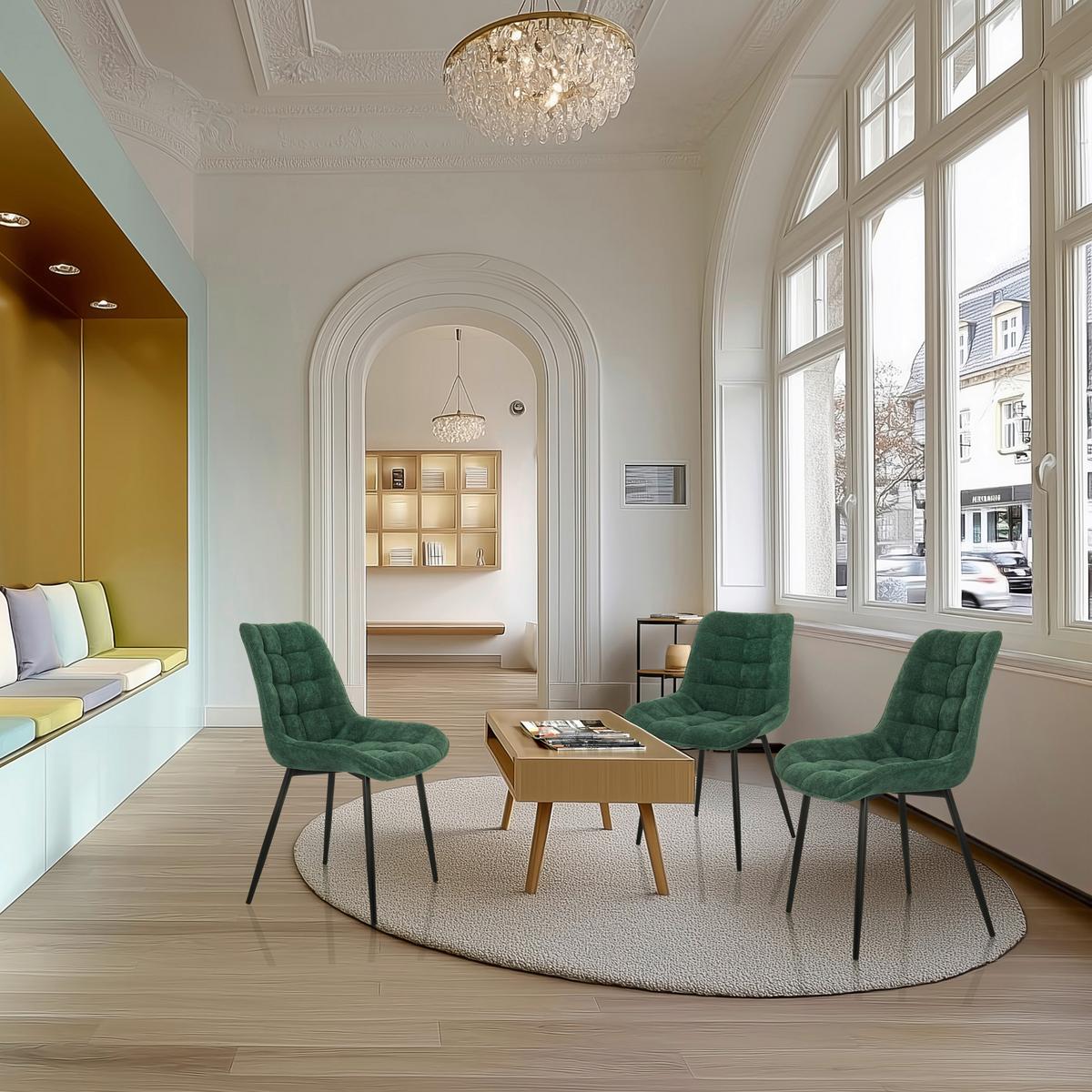 Stuhl Elaris Petrol B: 55 cm - Petrol/Schwarz, MODERN, Kunststoff/Textil (55/88/61cm) - MID.YOU