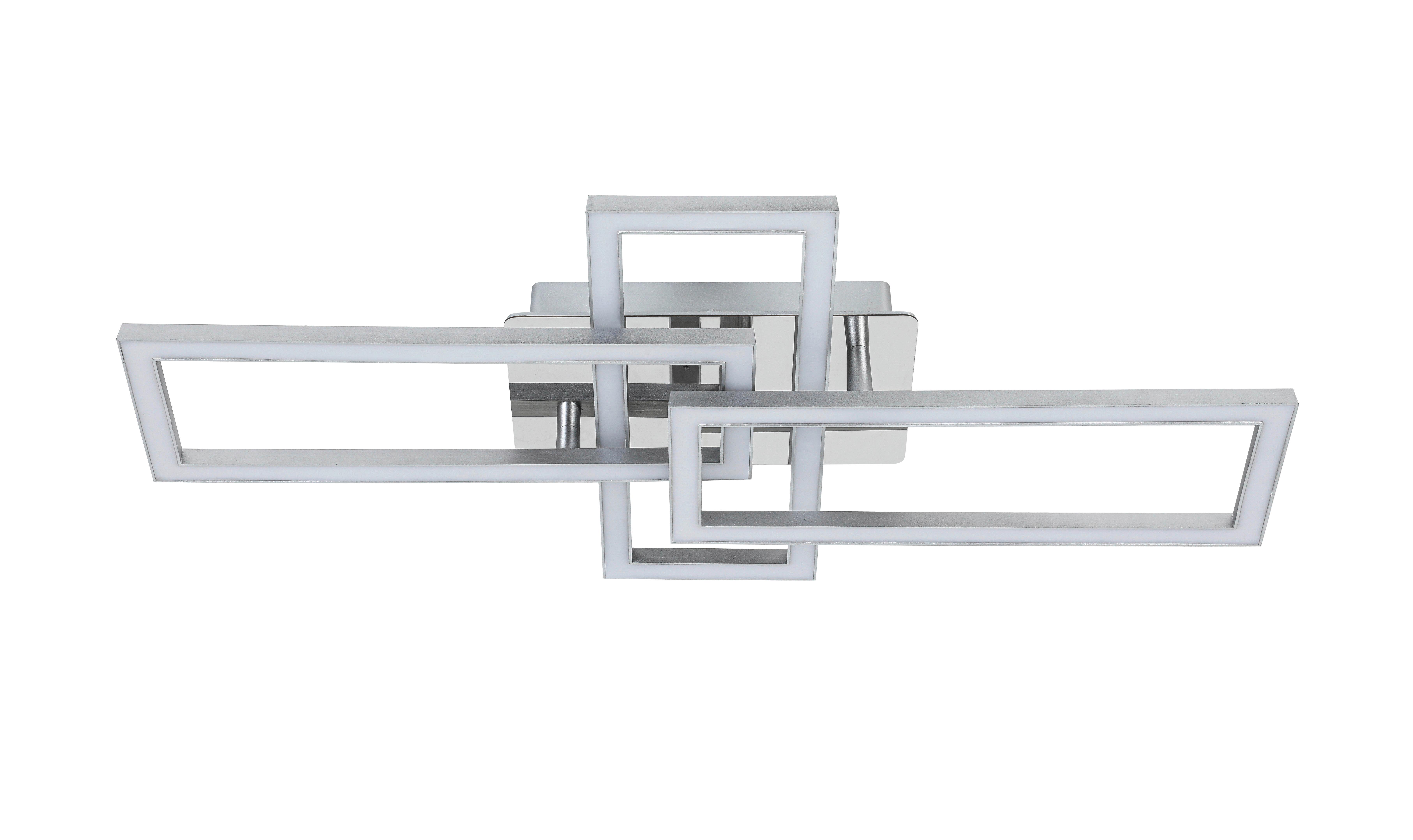 STROPNÉ LED SVIETIDLO OMIE - chrómová/strieborná, Modern, kov/plast (63,5/34/8cm) - Mömax