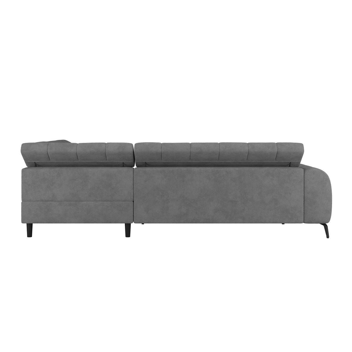 Ecksofa Volf rechts new graublau, S: 261x203 cm - Graublau/Schwarz, Trend, Kunststoff/Textil (261/203cm)