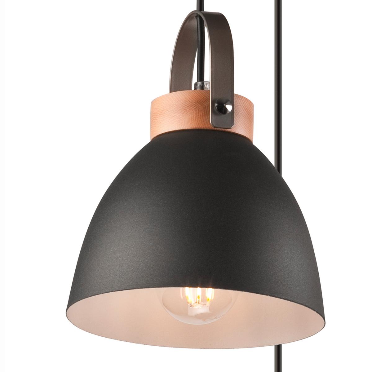 Pendelleuchte Danielle Graphitfarben D: 37cm - Graphitfarben, KONVENTIONELL, Holz/Metall (37/79cm)