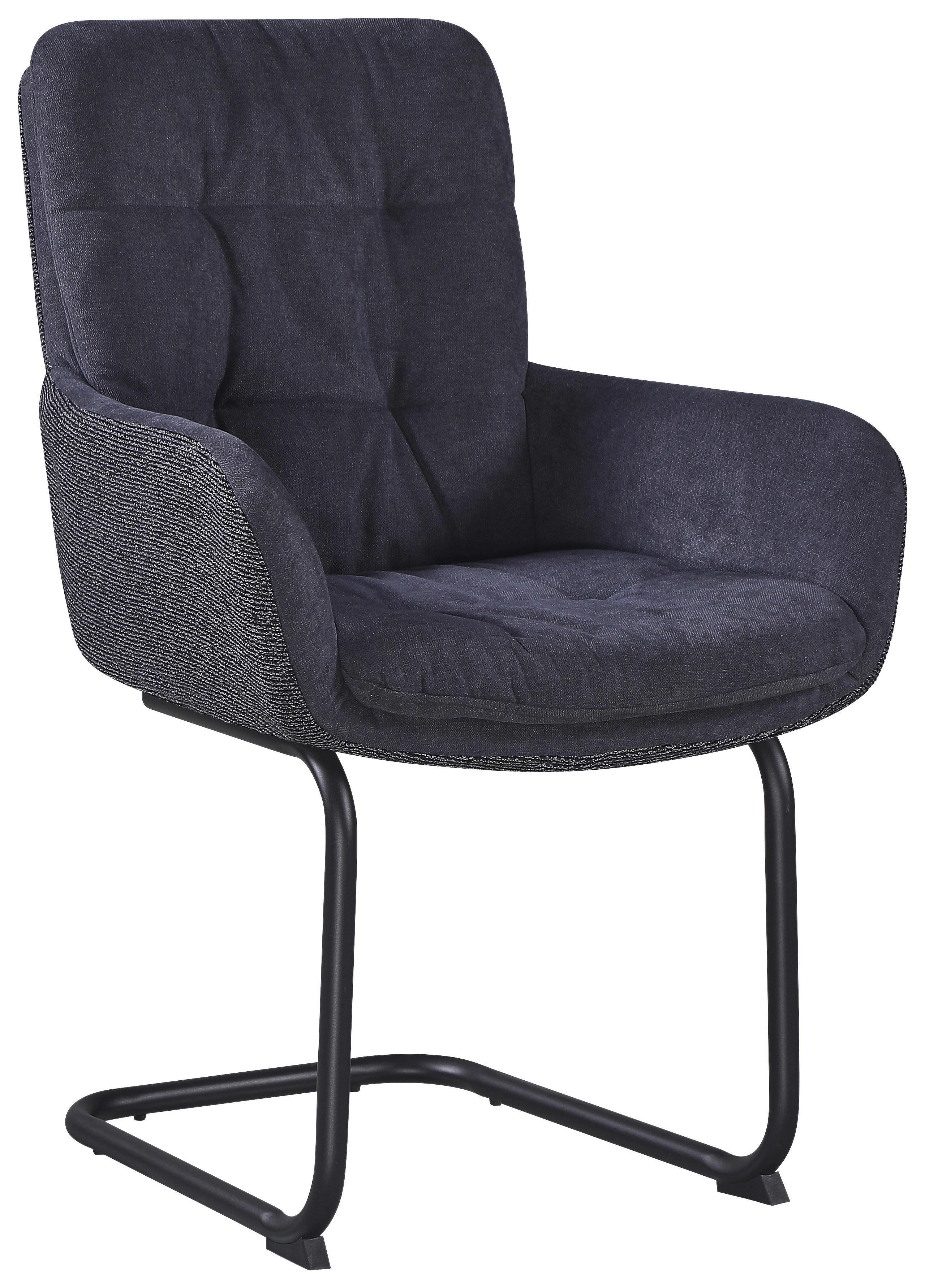 ŽIDLE S PODRUČKAMI NOVA - šedá/černá, Moderní, kov/textil (61/91/65cm) - Premium Living
