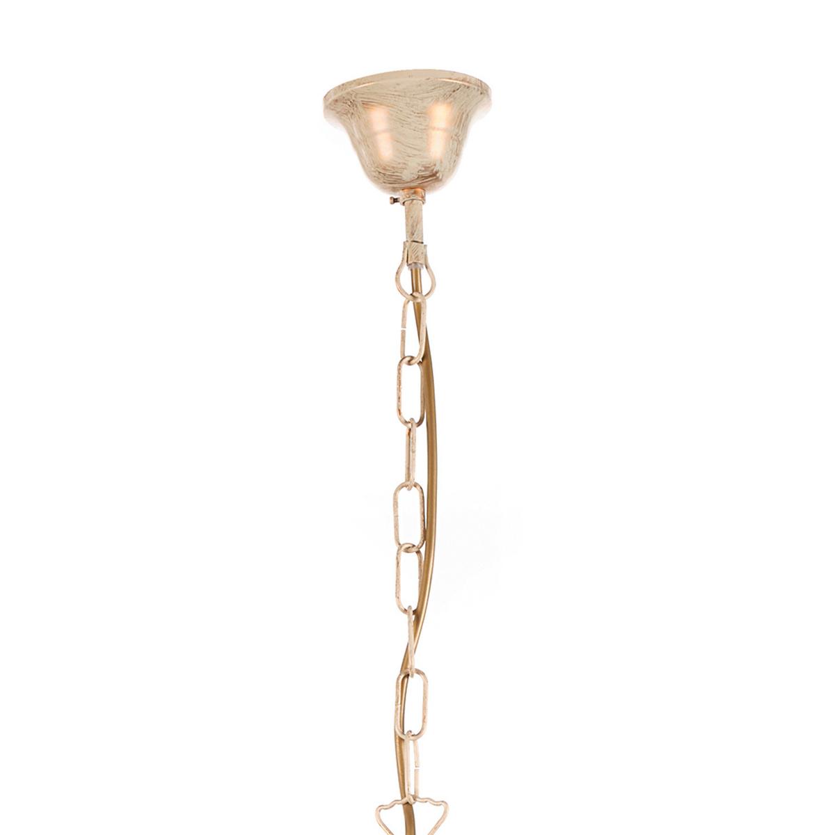 Kronleuchter 4647/5 - Beige/Weiß, Natur, Glas/Metall (90/90/130cm)