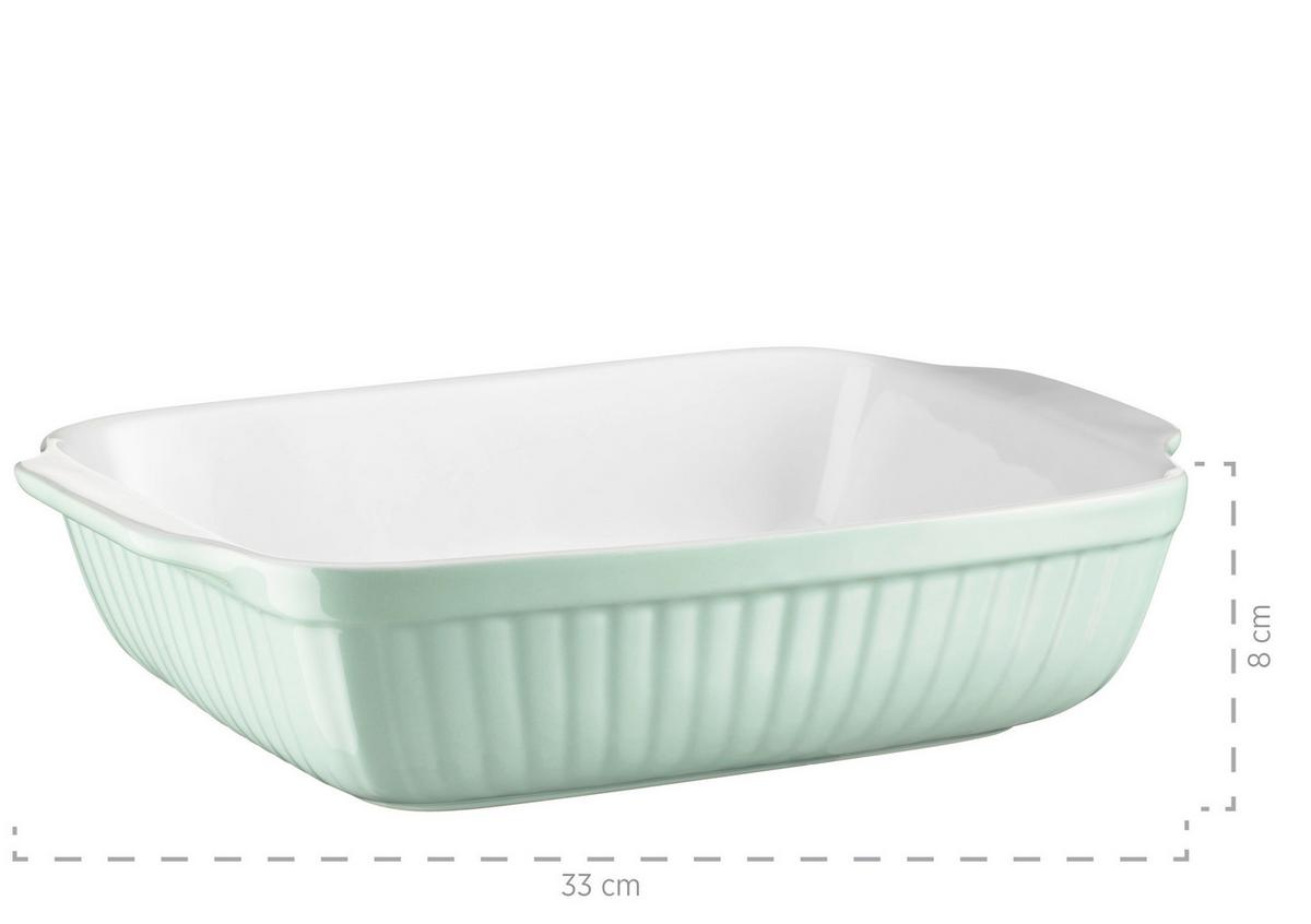 Auflaufform Pastellgrün Steinzeug - Pastellgrün, Basics, Keramik (33/8/24cm) - Mäser