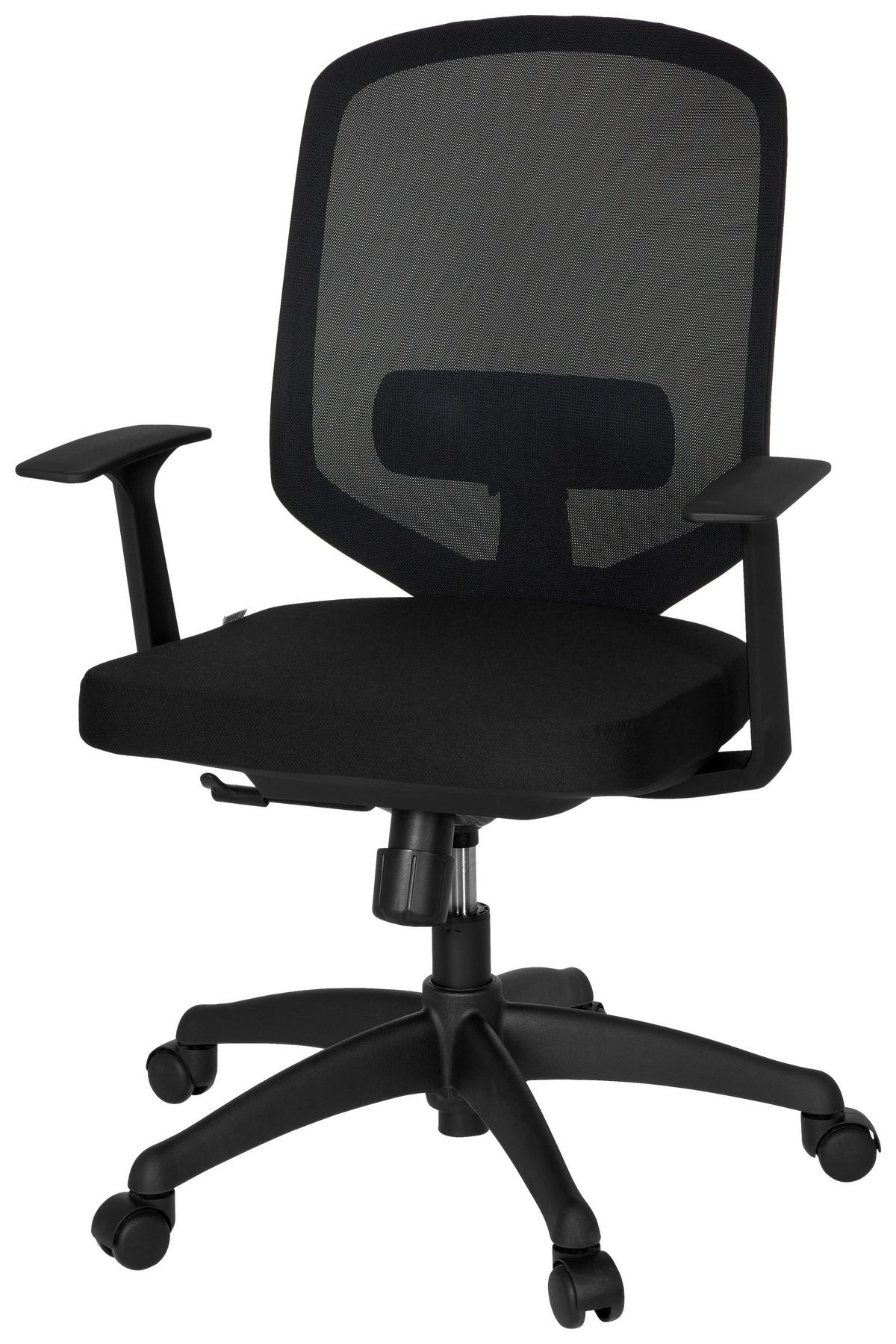 Drehstuhl Delight Schwarz - Schwarz, MODERN, Kunststoff/Textil (56/105/44cm) - MID.YOU