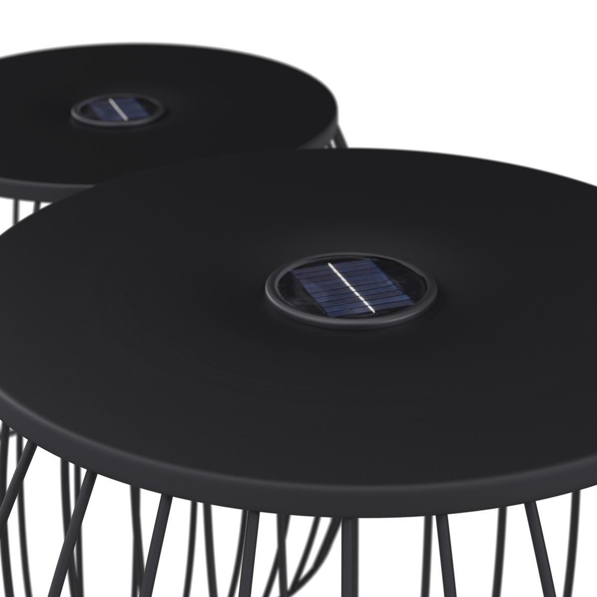 Beistelltischset Solar - Schwarz, MODERN, Metall - Beldano