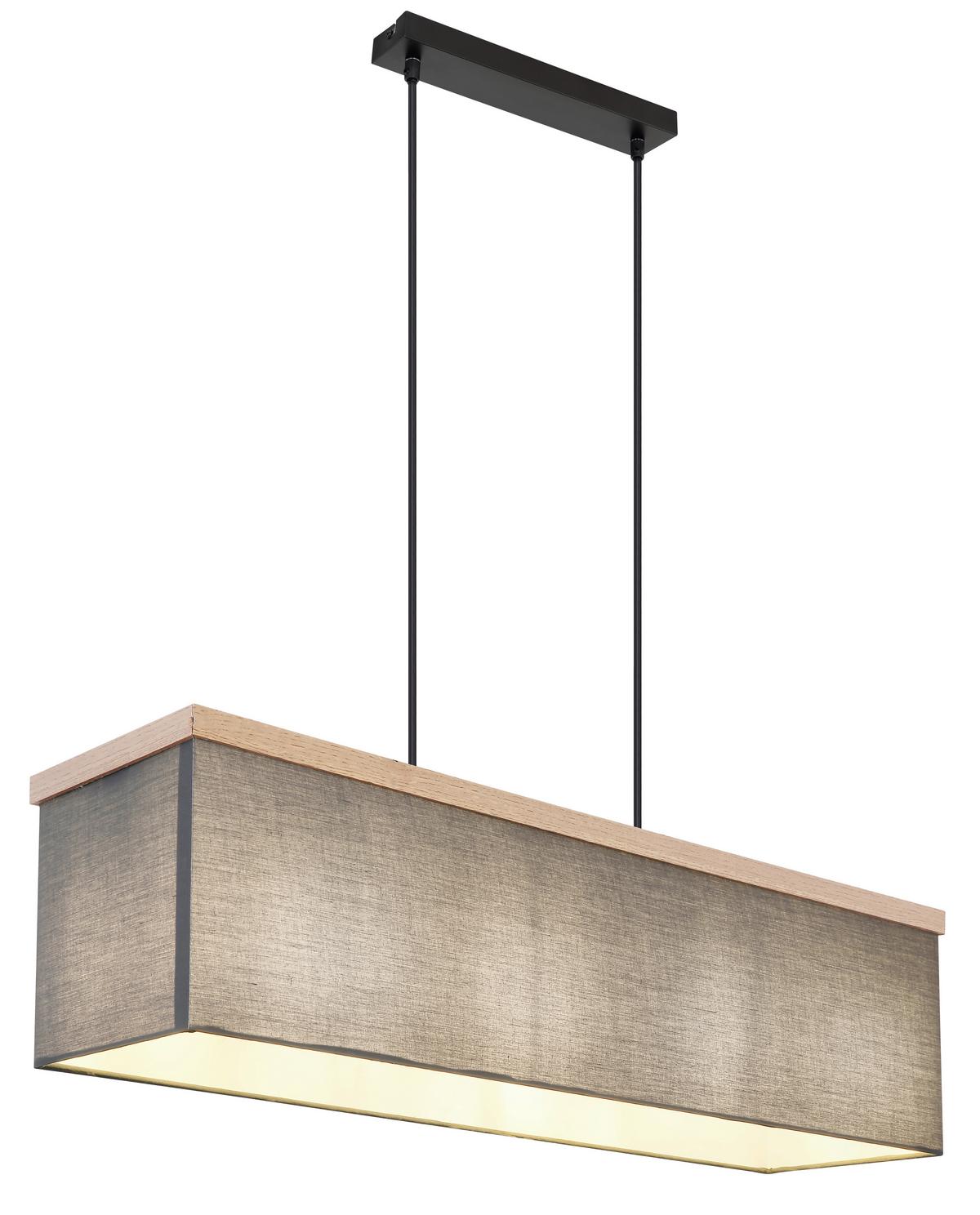 Hängeleuchte 15578h - Anthrazit/Schwarz, KONVENTIONELL, Holzwerkstoff/Textil (80/20/120cm) - Globo