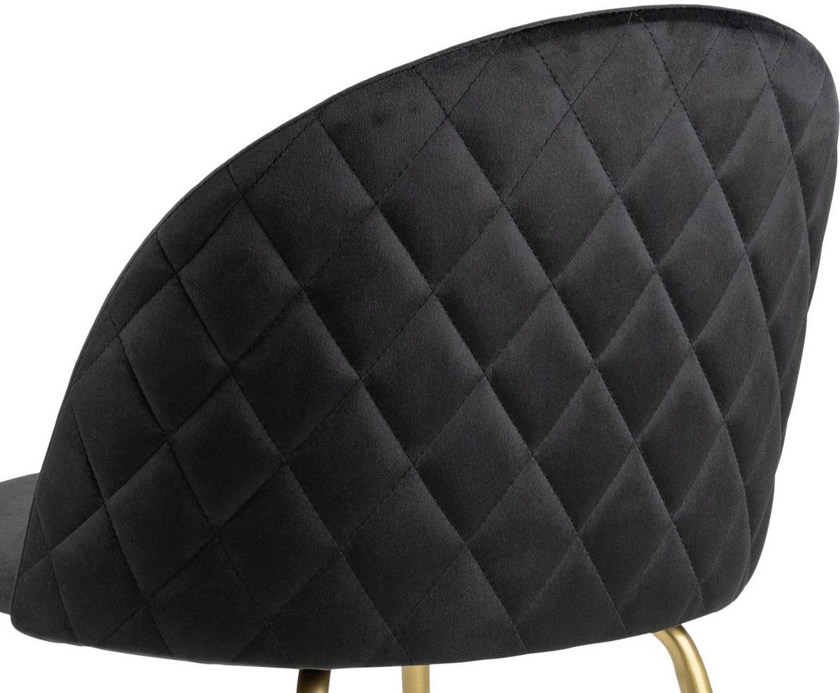 Polsterstuhl Louise Schwarz Gepolstert - Messingfarben/Goldfarben, KONVENTIONELL, Textil/Metall (49,5/80,5/54cm) - Livetastic