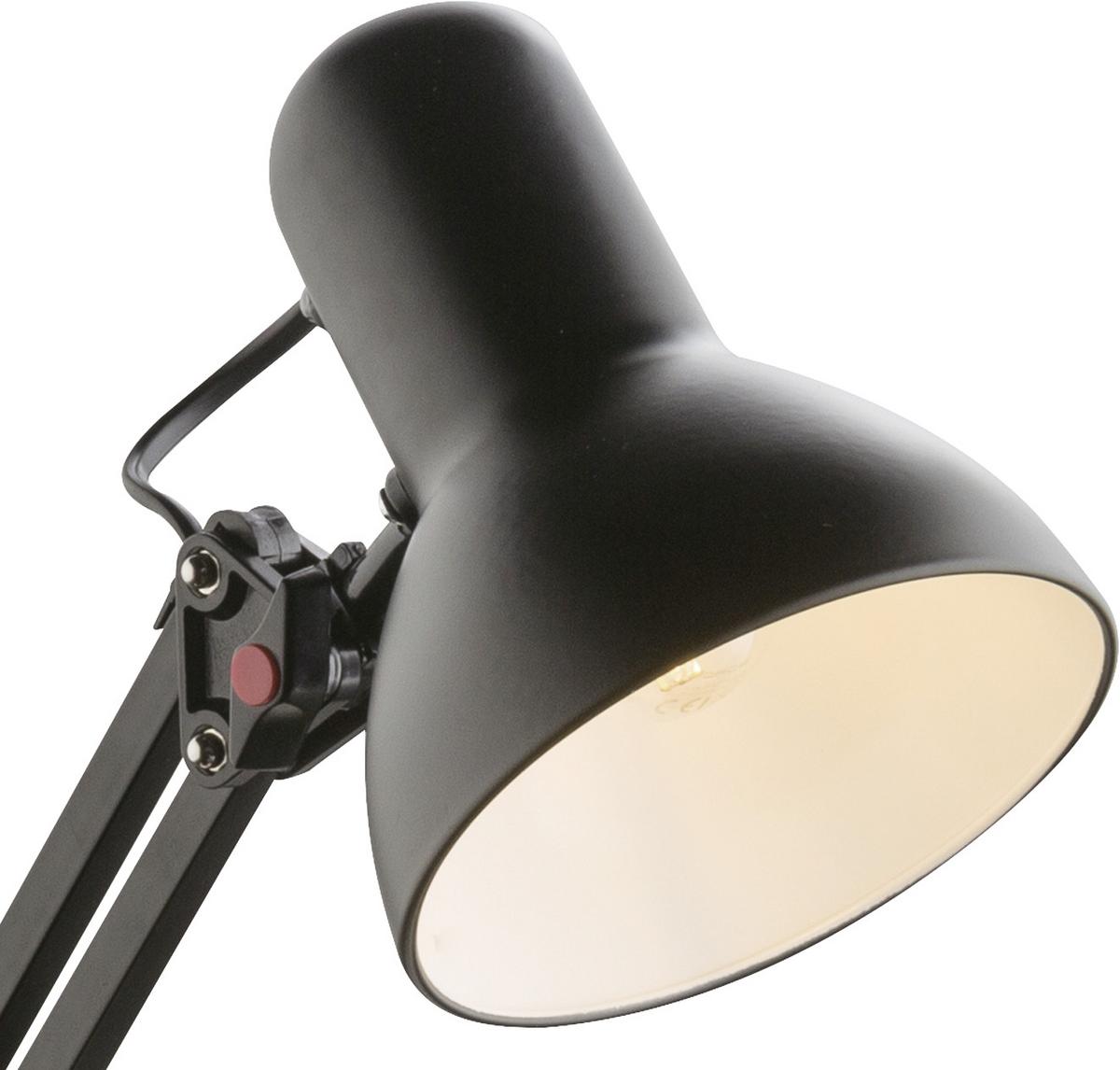 Tischlampe Erich Schwarz Schwenkbar Mit Schalter - Schwarz, KONVENTIONELL, Kunststoff/Metall (40/15/59cm) - Ondega
