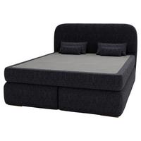 Boxspringbett mit Topper 180x200 Isla - Buchefarben/Schwarz, Basics, Holz/Holzwerkstoff (180/200cm) - Livetastic