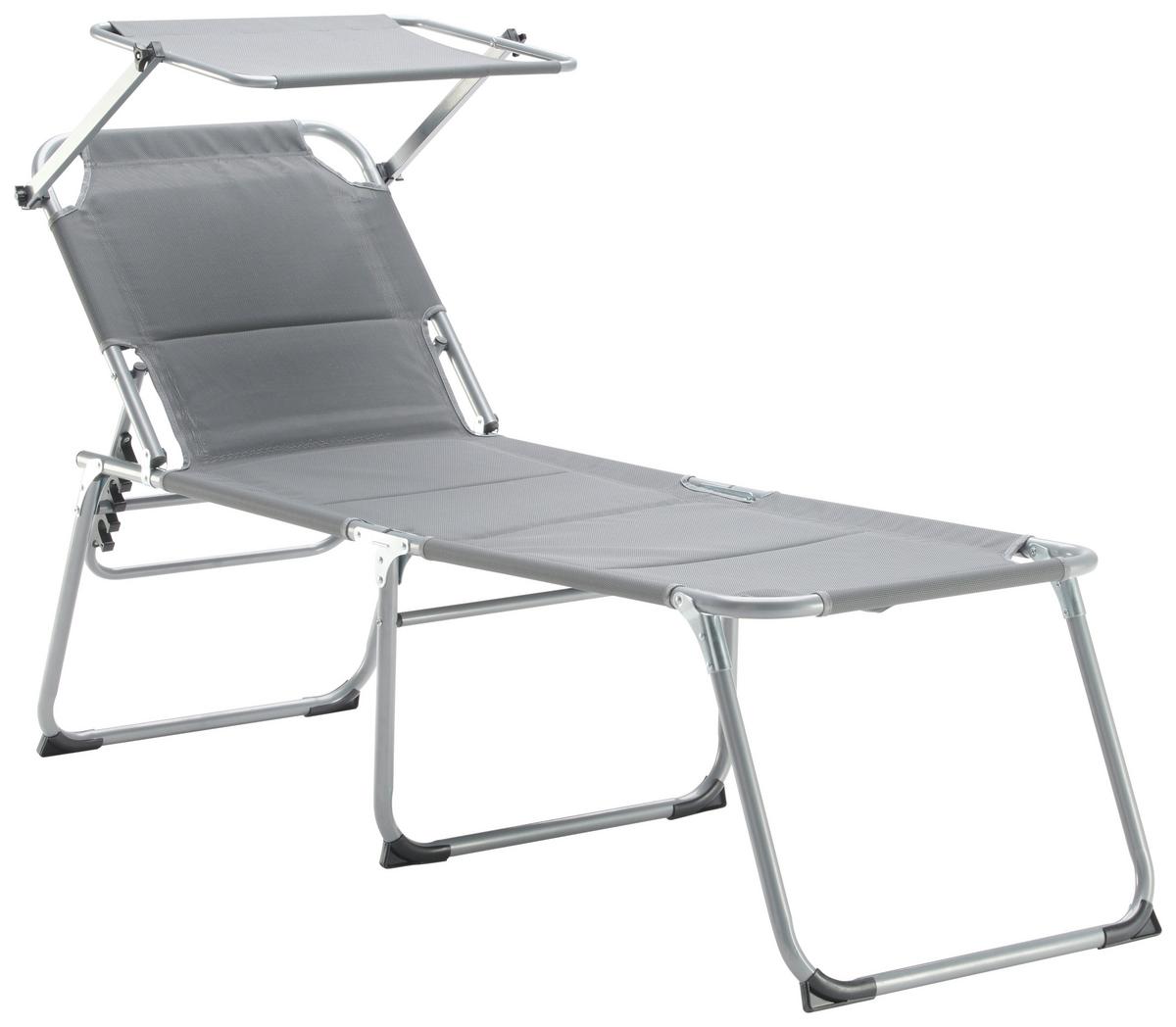 ZAHRADNÍ LEHÁTKO HARALD - šedá, Moderní, kov/textil (196/45/59cm) - Mömax