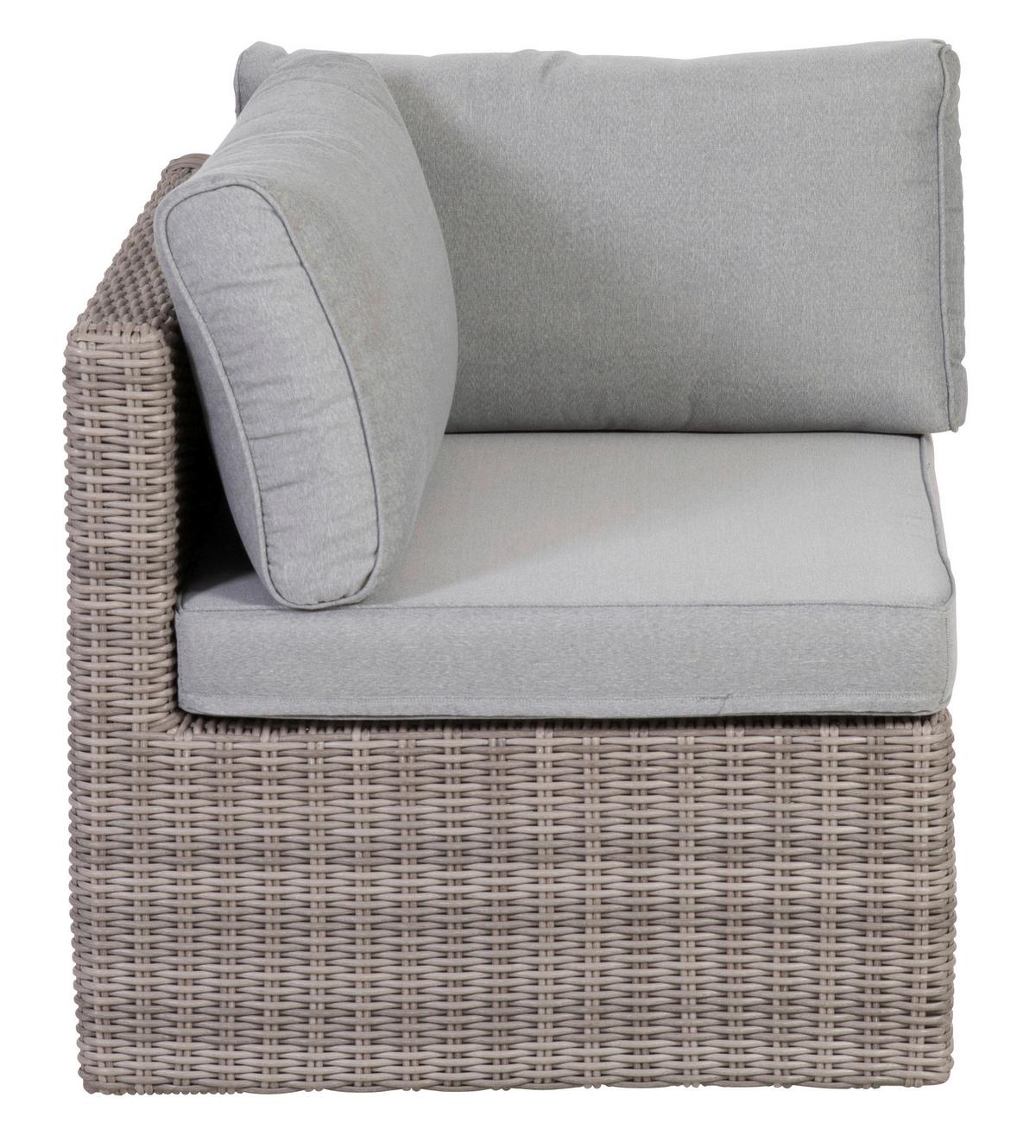 Loungegarnitur 5-tlg Palma Aus Kunststoff Mit Kissen - Grau, Basics, Glas/Textil (93/65/71cm) - Gardenson