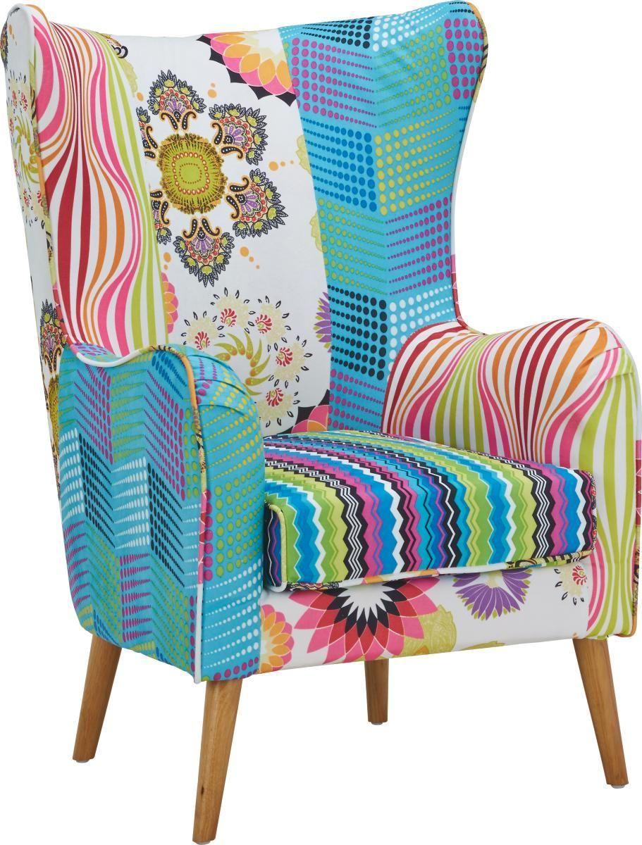 Farebné Čalúnené Kreslo Marianne - prírodné farby/viacfarebná, Moderný, drevo/textil (73/106/79cm)