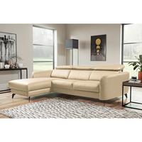 Ecksofa Berne Beige S: 183x261 Cm - Beige/Schwarz, Design, Leder/Textil (183/261cm) - Livetastic