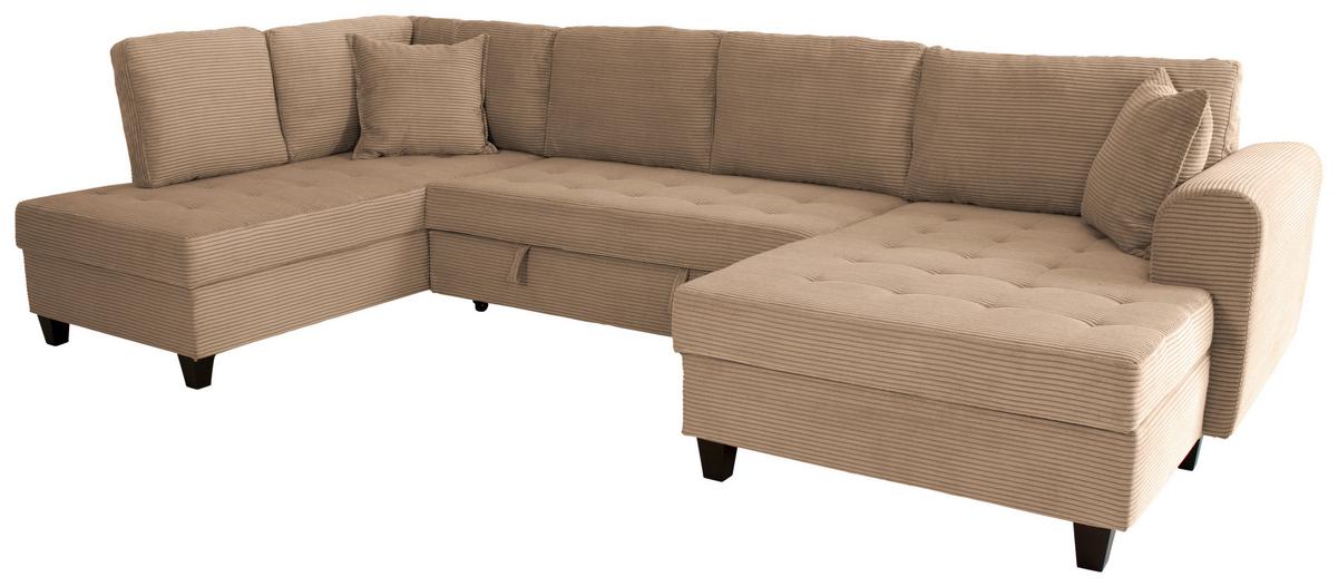 Wohnlandschaft Moritz Karamell U-Form: 178x324x155cm - Karamell, Trend, Textil (178/324/155cm)