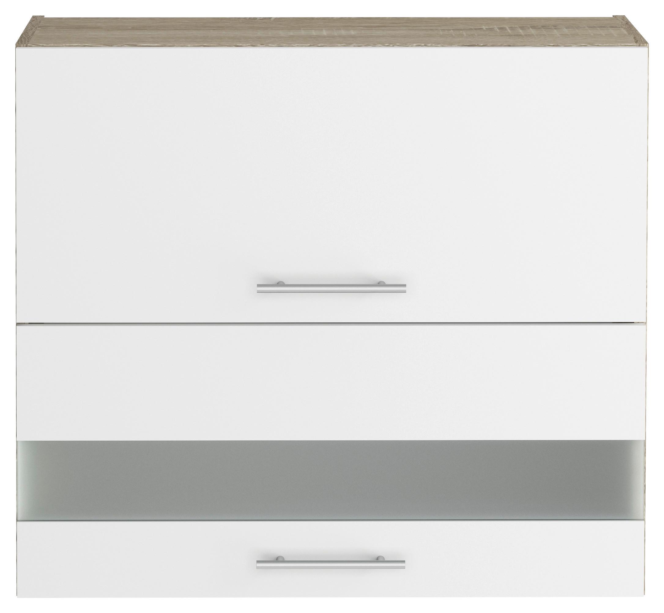 Felsőszekrény Corina - Sonoma tölgy/fehér, Modern, műanyag/faalapú anyag (80/72,4/34,6cm)