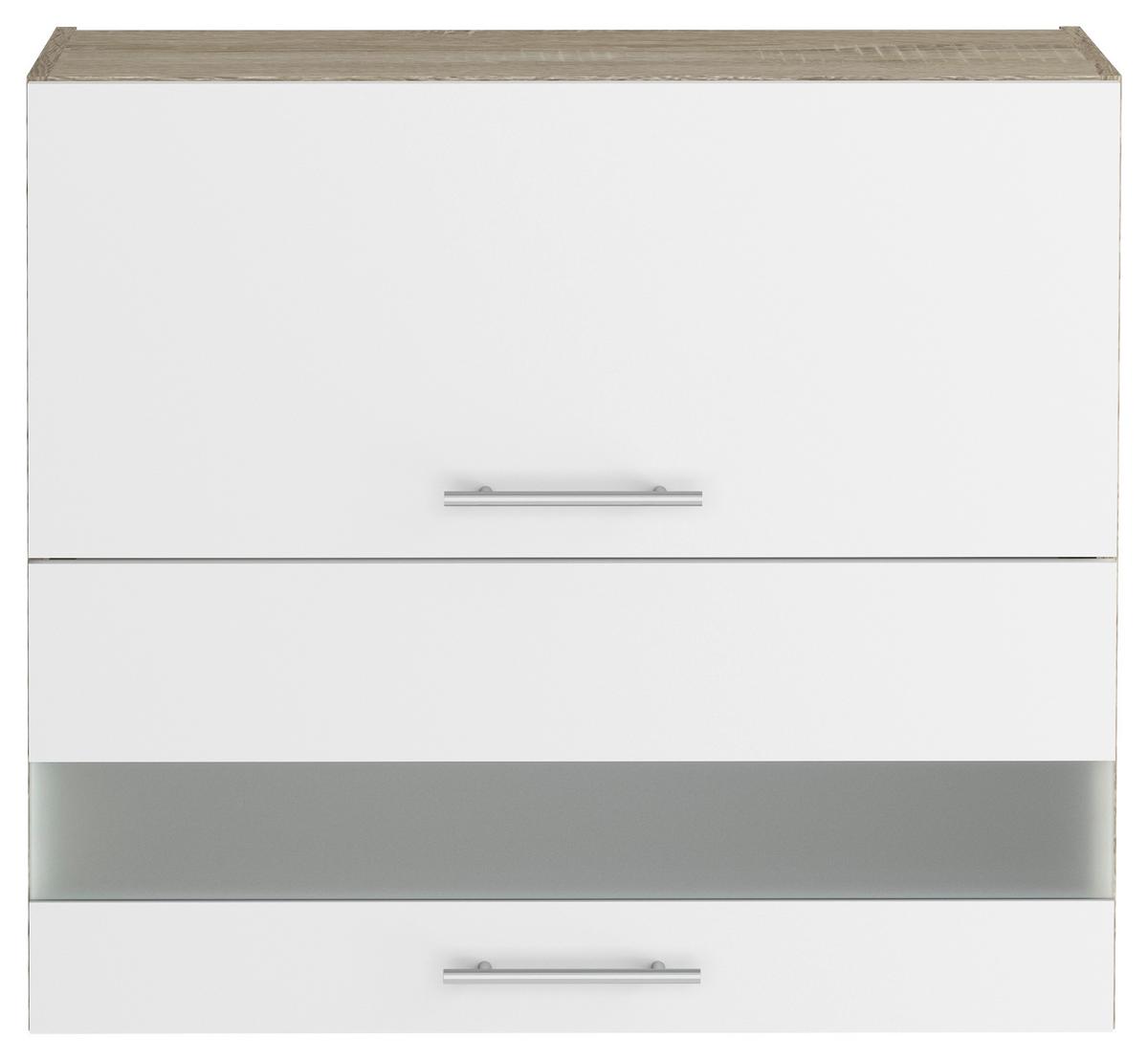 Felsőszekrény Corina - Sonoma tölgy/fehér, Modern, műanyag/faalapú anyag (80/72,4/34,6cm)