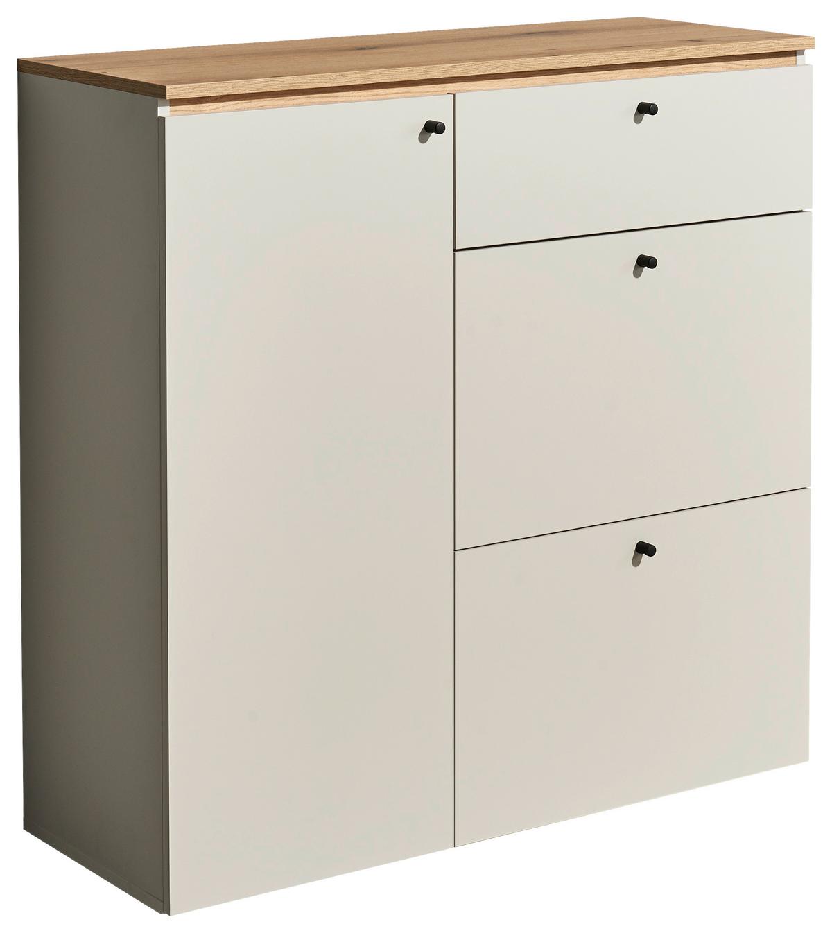 Cipősszekrény Lime 102/100cm - kasmírszínű/tölgyfa színű, Trend, faalapú anyag (102/100/38cm) - Livetastic