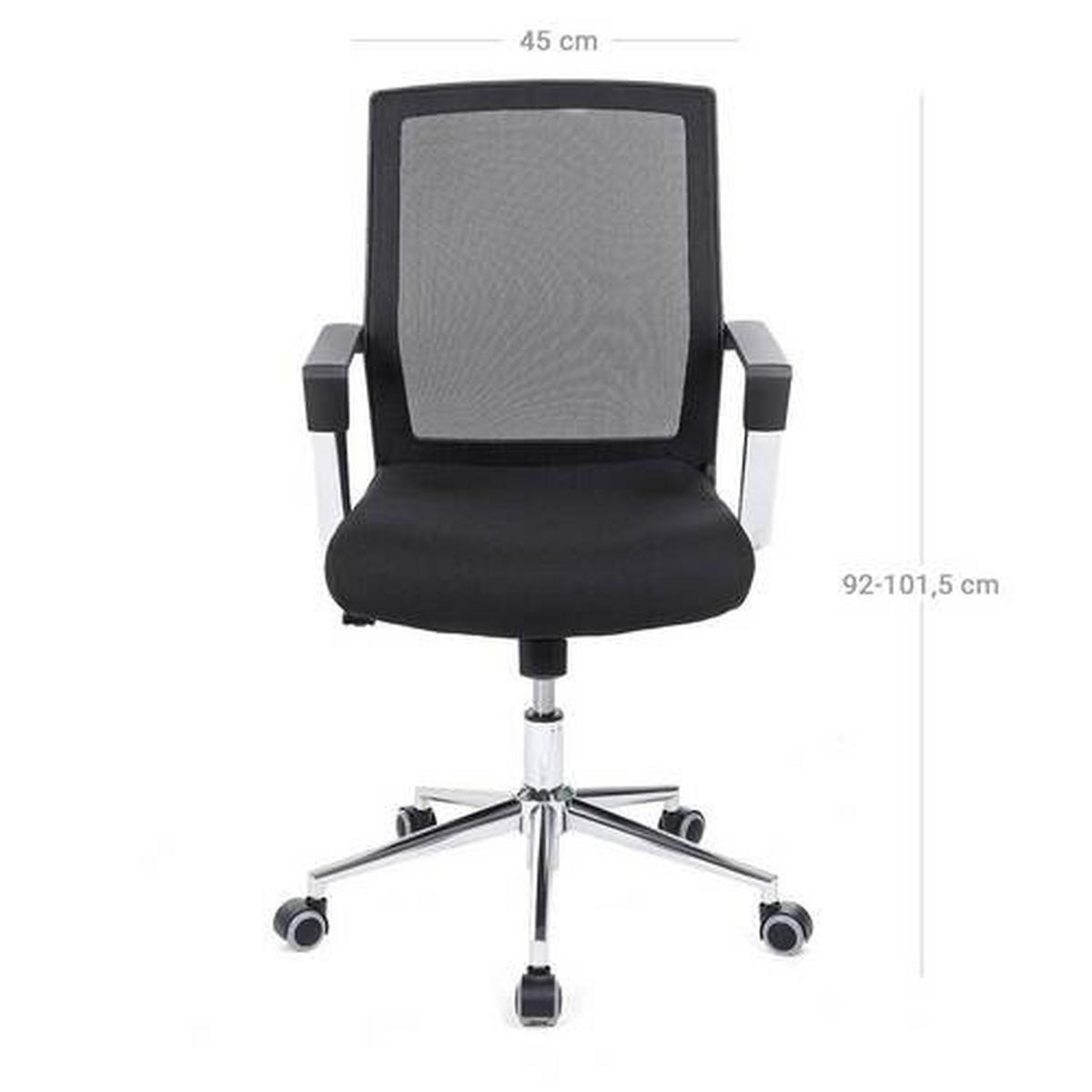 Bürostuhl mit Netzbespannung Schwarz, Bis 150 Kg - Chromfarben/Schwarz, Basics, Kunststoff/Textil (61/102/55cm) - Boxxx