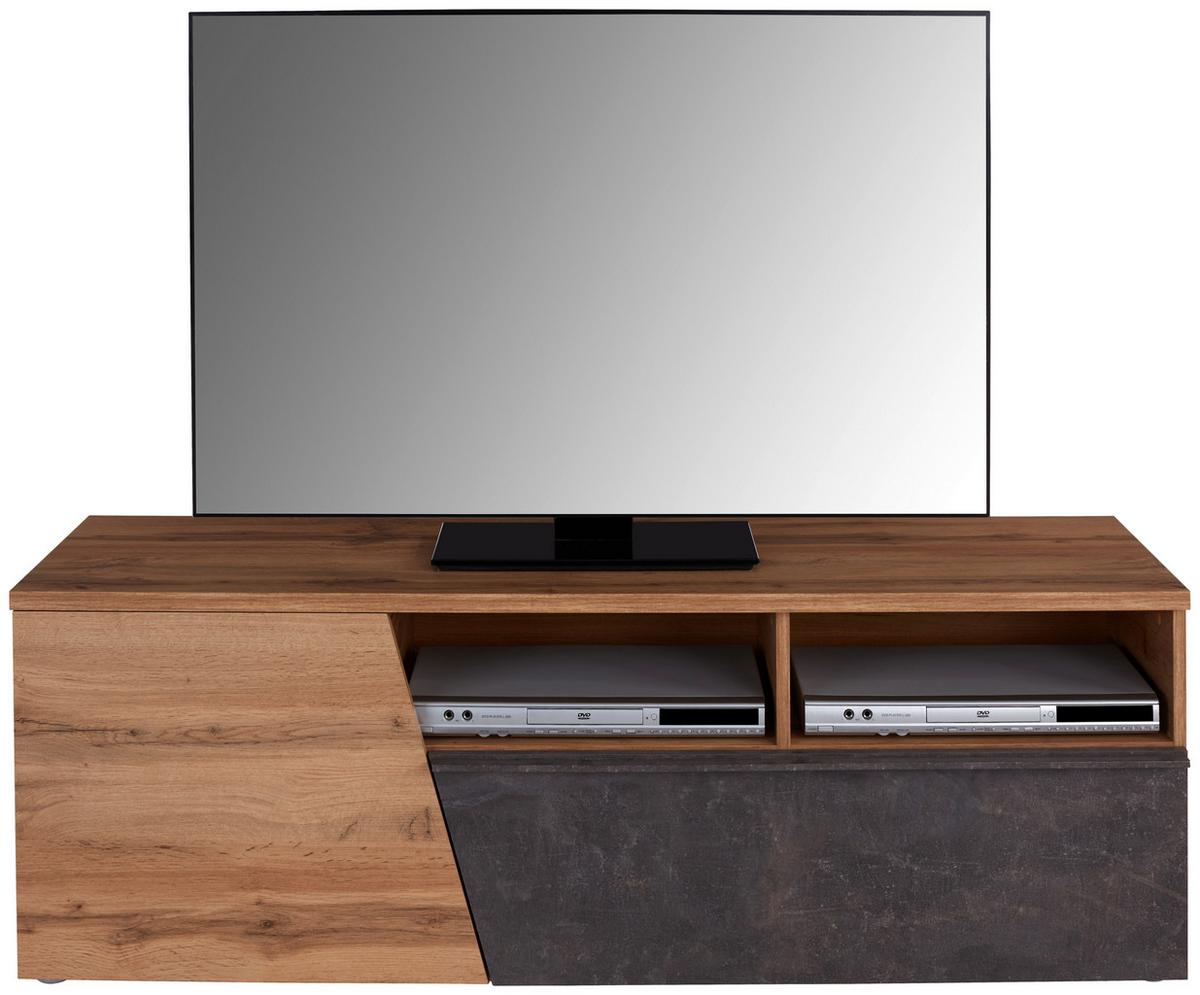 Wohnkombination Modern 4-tlg. Venedig Eiche Dekor/dunkelgrau - Eichefarben/Dunkelgrau, MODERN, Holzwerkstoff (287/196/40cm)