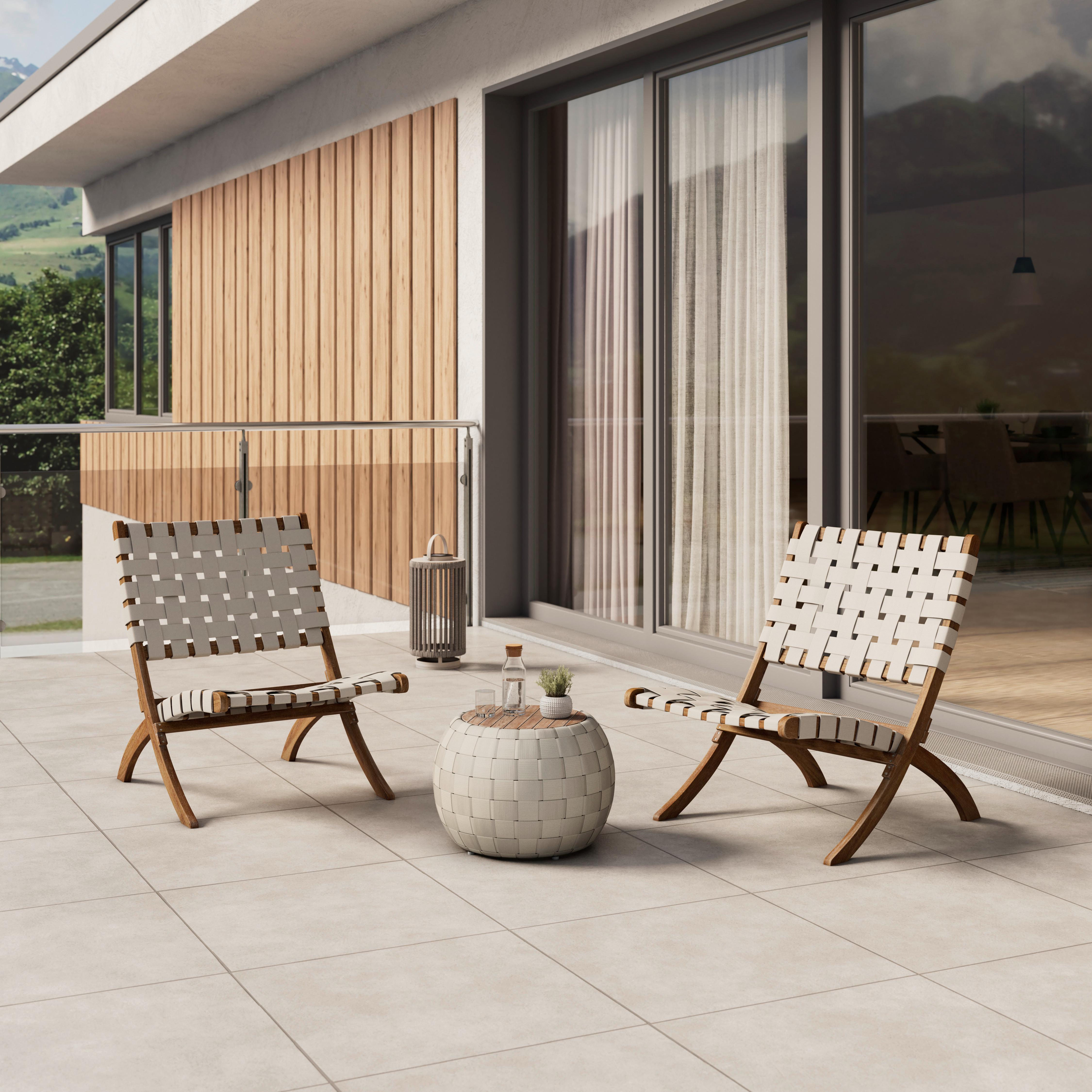 SADA NA BALKON PHILINA - krémová/barvy akácie, Moderní, dřevo/textil - Bessagi Garden