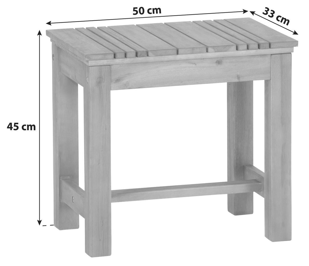 Gartenhocker Echtholz Akaziefarben - Akaziefarben, KONVENTIONELL, Holz (33/45/50cm) - Siena Garden