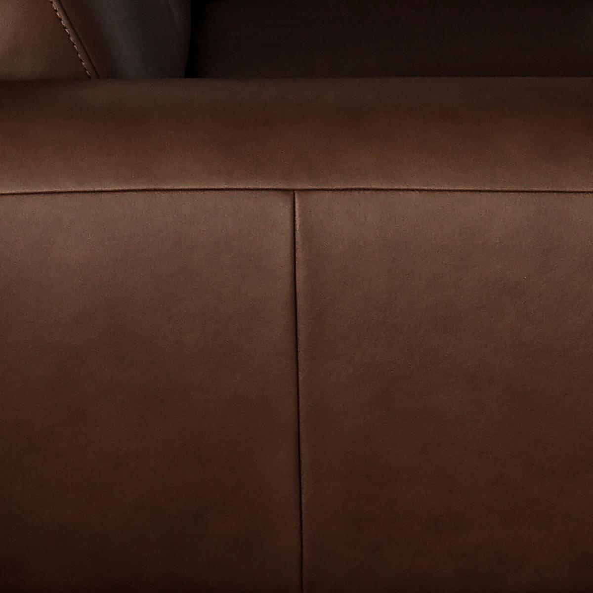 2-Sitzer-Sofa Spring Dunkelbraun Chrom B: 177 cm - Chromfarben/Dunkelbraun, Design, Leder (177/85/92cm) - Livetastic