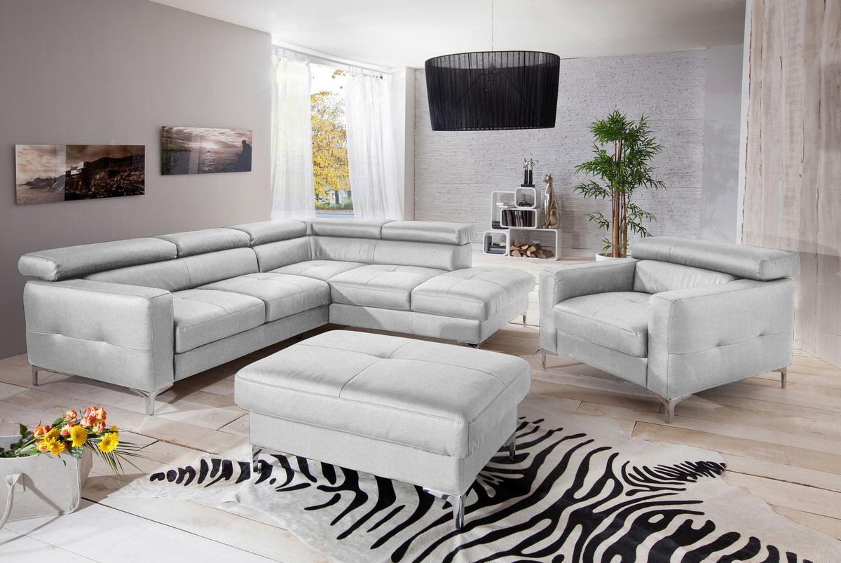 Polstersessel Sammy Hellgrau - Chromfarben/Hellgrau, Design, Textil (99/78-92/106cm) - Livetastic