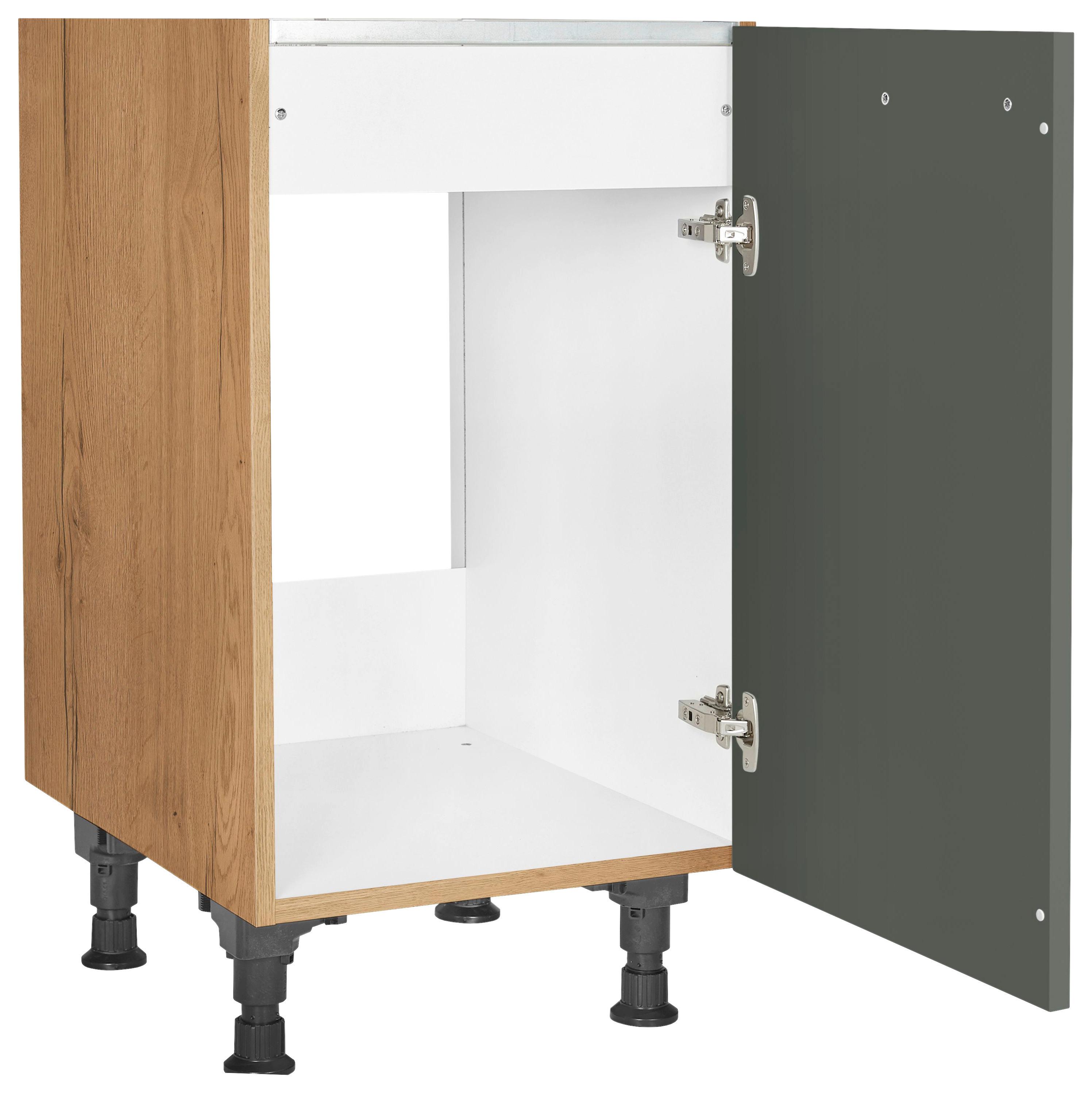 Spülenunterschrank Easytouch - Eichefarben/Grün, MODERN, Holzwerkstoff (45,0/87,0/56,0cm) - Nobilia