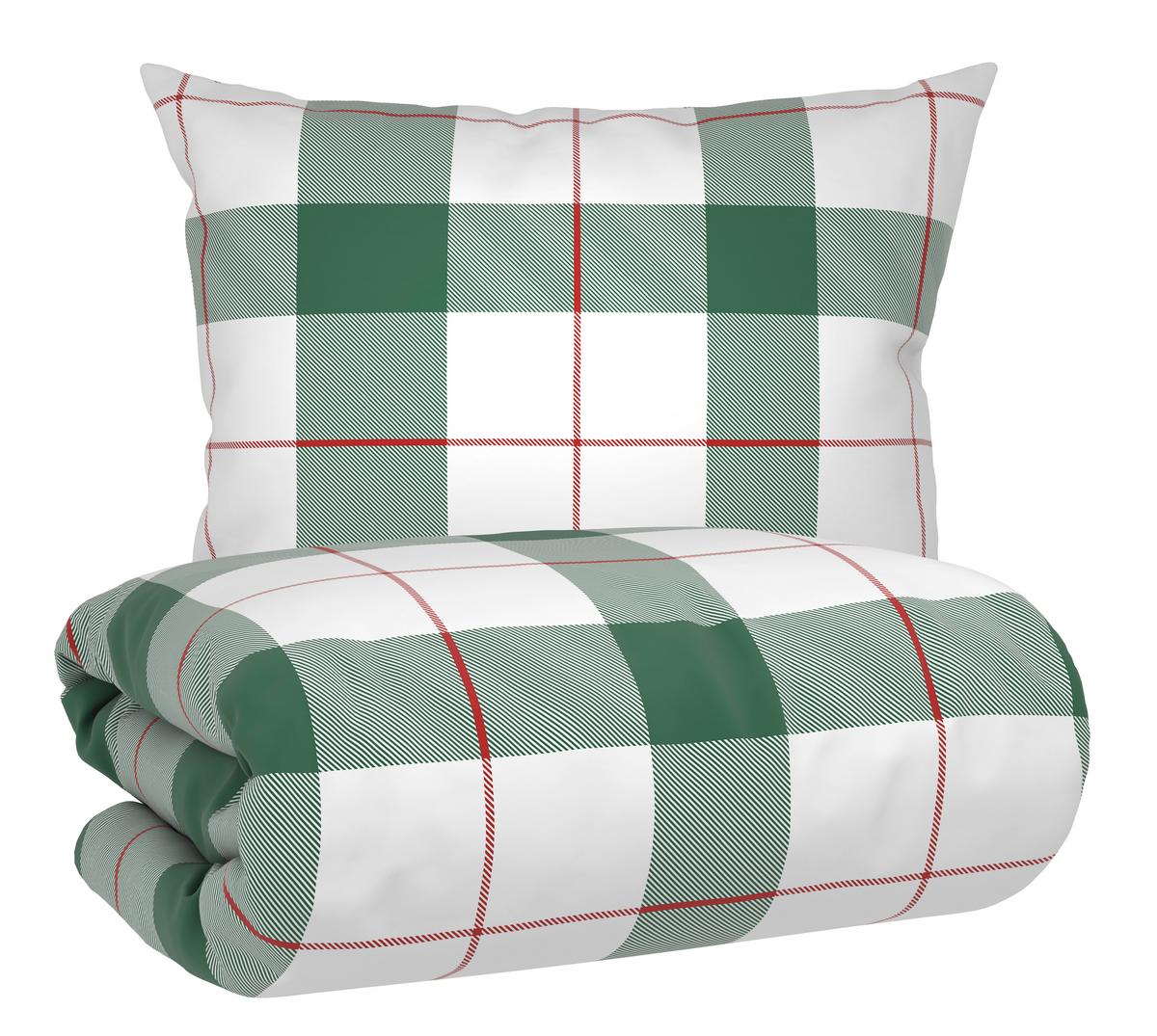 POSTEĽNÁ BIELIZEŇ KAROLIN - biela/zelená, Konventionell, textil (140/200cm) - Mömax