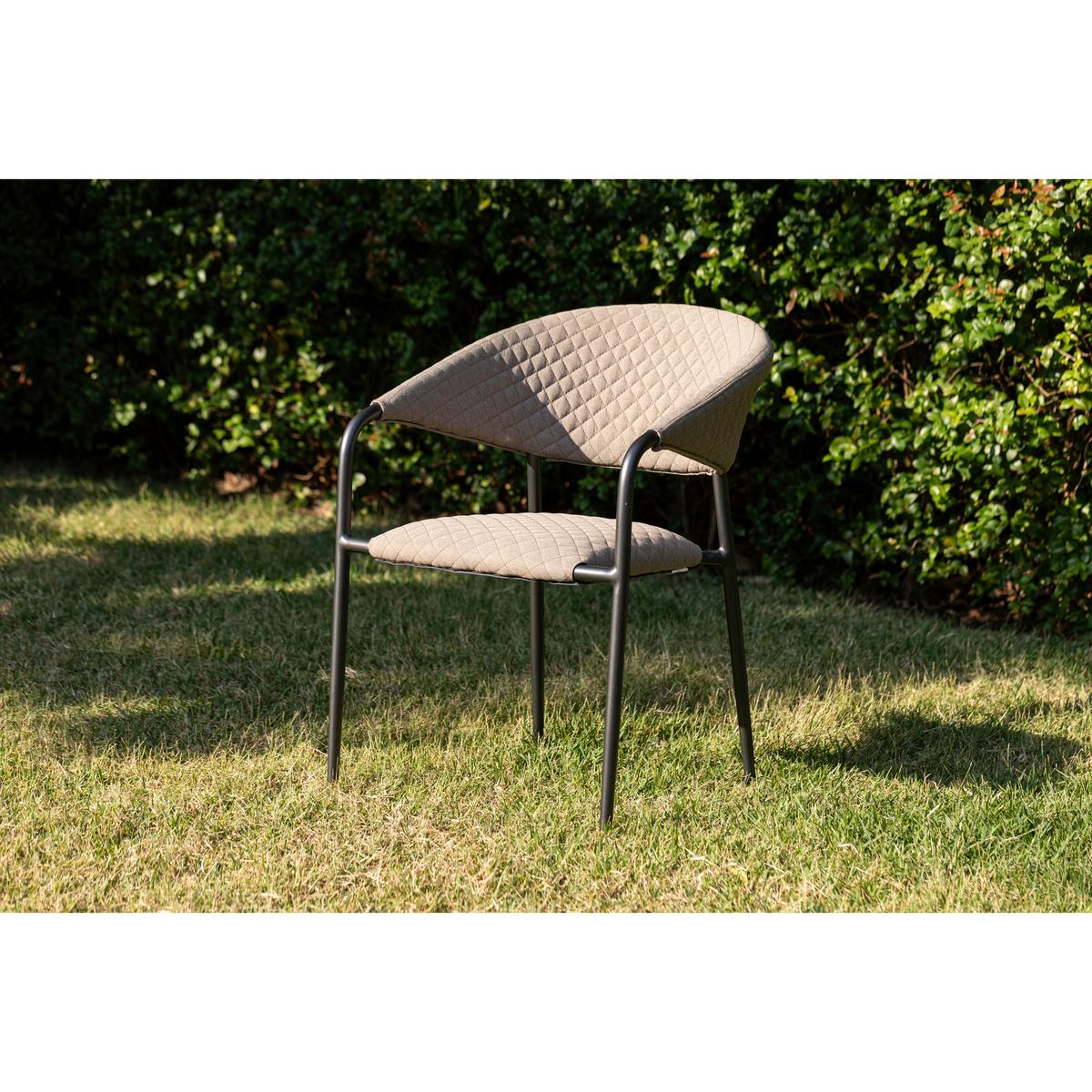 Stapelsessel Puro - Sandfarben/Anthrazit, MODERN, Textil/Metall (58/83/66cm) - Gardenson