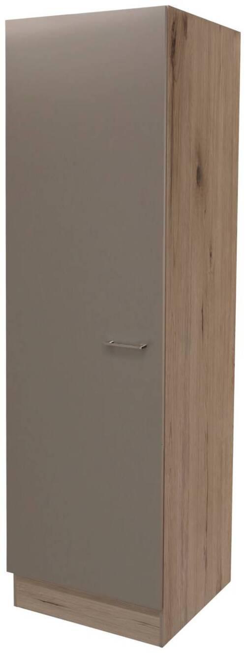 Skříňka na nádobí Riva GE50 - dub San Remo/šampaňská, Moderní, kov/kompozitní dřevo (50/200/57cm)