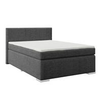 Boxpringbett Mira I Nordic, Lf: 140x200 cm - Alufarben/Graphitfarben, Basics, Textil (140/200cm)