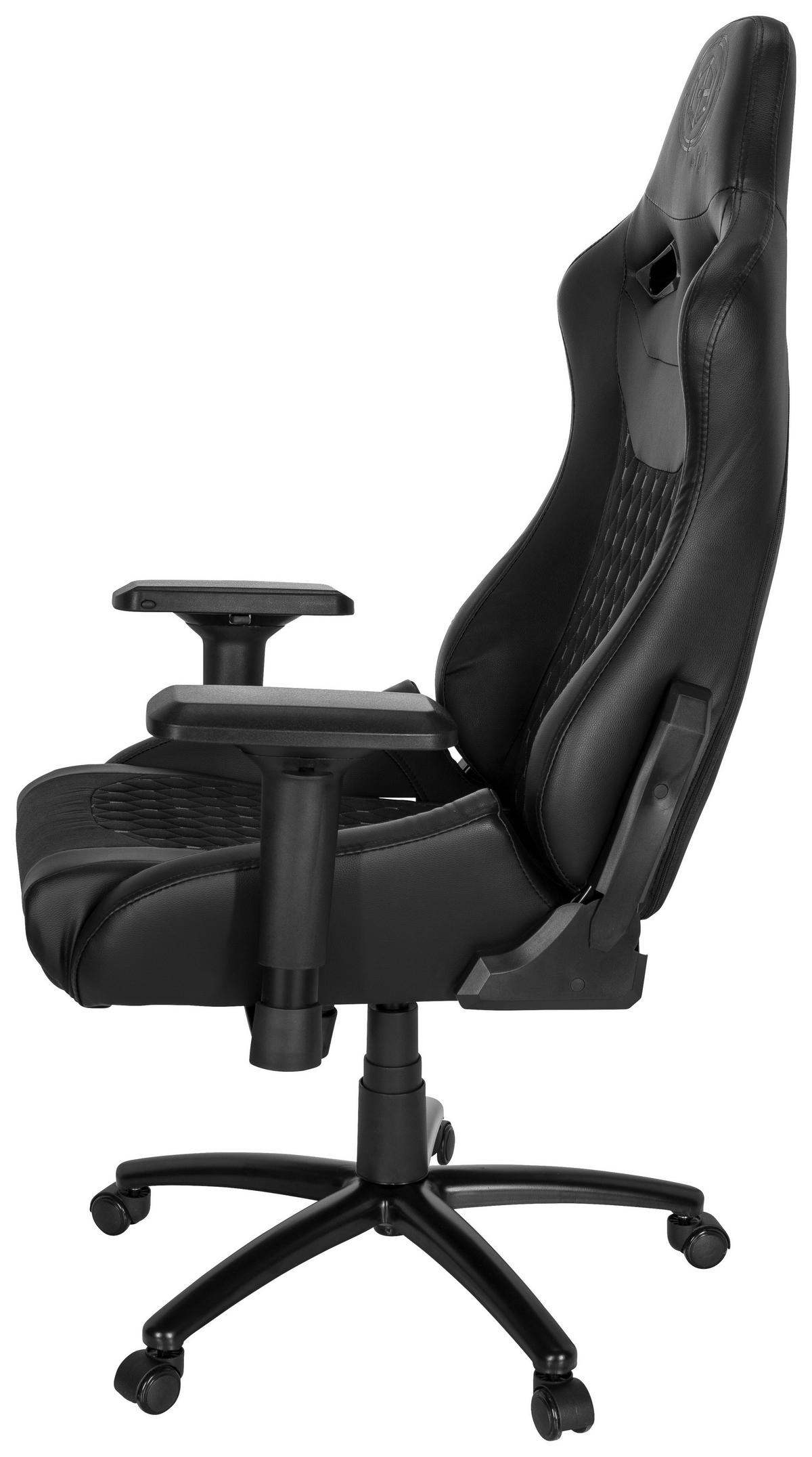 Gamingstuhl Gamebreaker Sx 04 Lederlook Schwarz Bis 120kg - Schwarz/Weiß, MODERN, Kunststoff/Textil (74/137/66cm) - MID.YOU