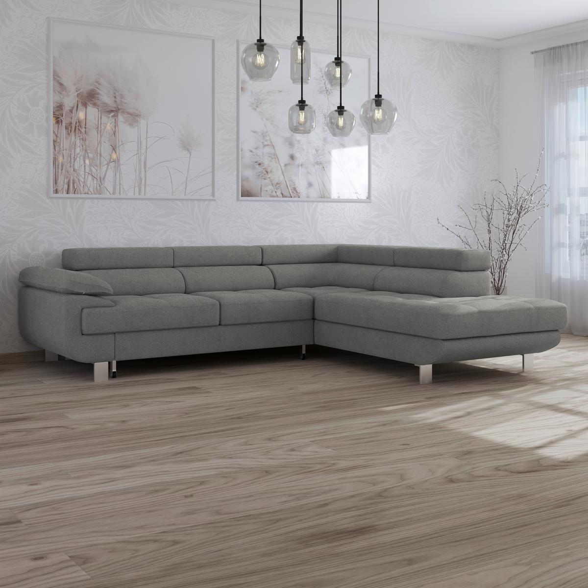 Ecksofa Savona - Dunkelgrau, MODERN, Textil (270/230cm) - Ondega