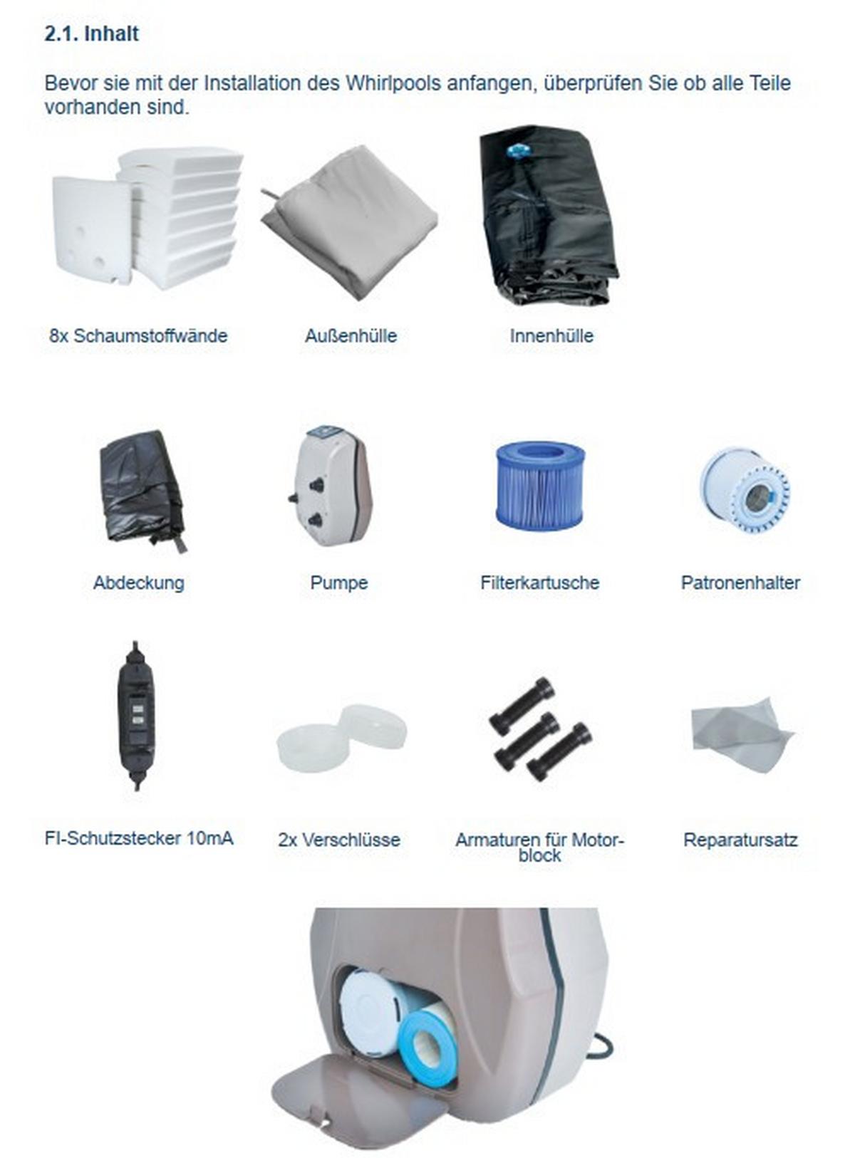 Whirlpool Metall  Netspa Vita Ø 268 cm + Möbel - Schwarz, Basics, Kunststoff/Metall (268cm)