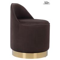 Drehhocker Viktor 125 Braun D: 52 Cm - Goldfarben/Braun, Design, Textil/Metall (52/68cm) - Kayoom