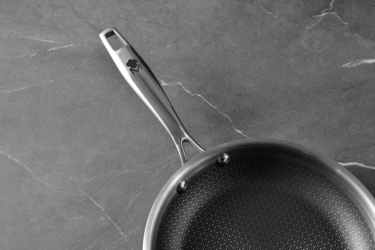 Wok Hi-Tech 3 Ø 53 cm Edelstahl Antihaftbeschichtet - Edelstahlfarben/Schwarz, Basics, Metall (53/29,5/9cm) - Masterpro