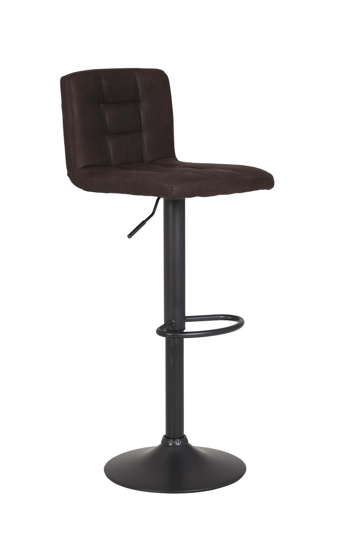 Barhocker-Set höhenverstellbar + Lehne Amanda I Schlammfarben - Schlammfarben/Dunkelgrau, MODERN, Textil/Metall (40/85/48cm) - MID.YOU
