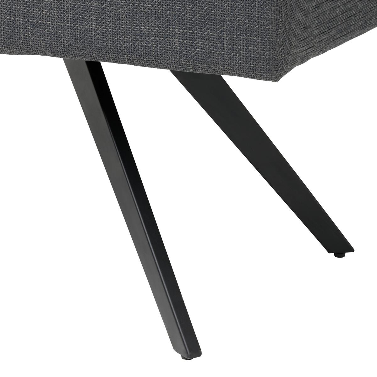 Eckbank Andros - Dunkelgrau/Schwarz, KONVENTIONELL, Textil/Metall (190/150cm) - MID.YOU