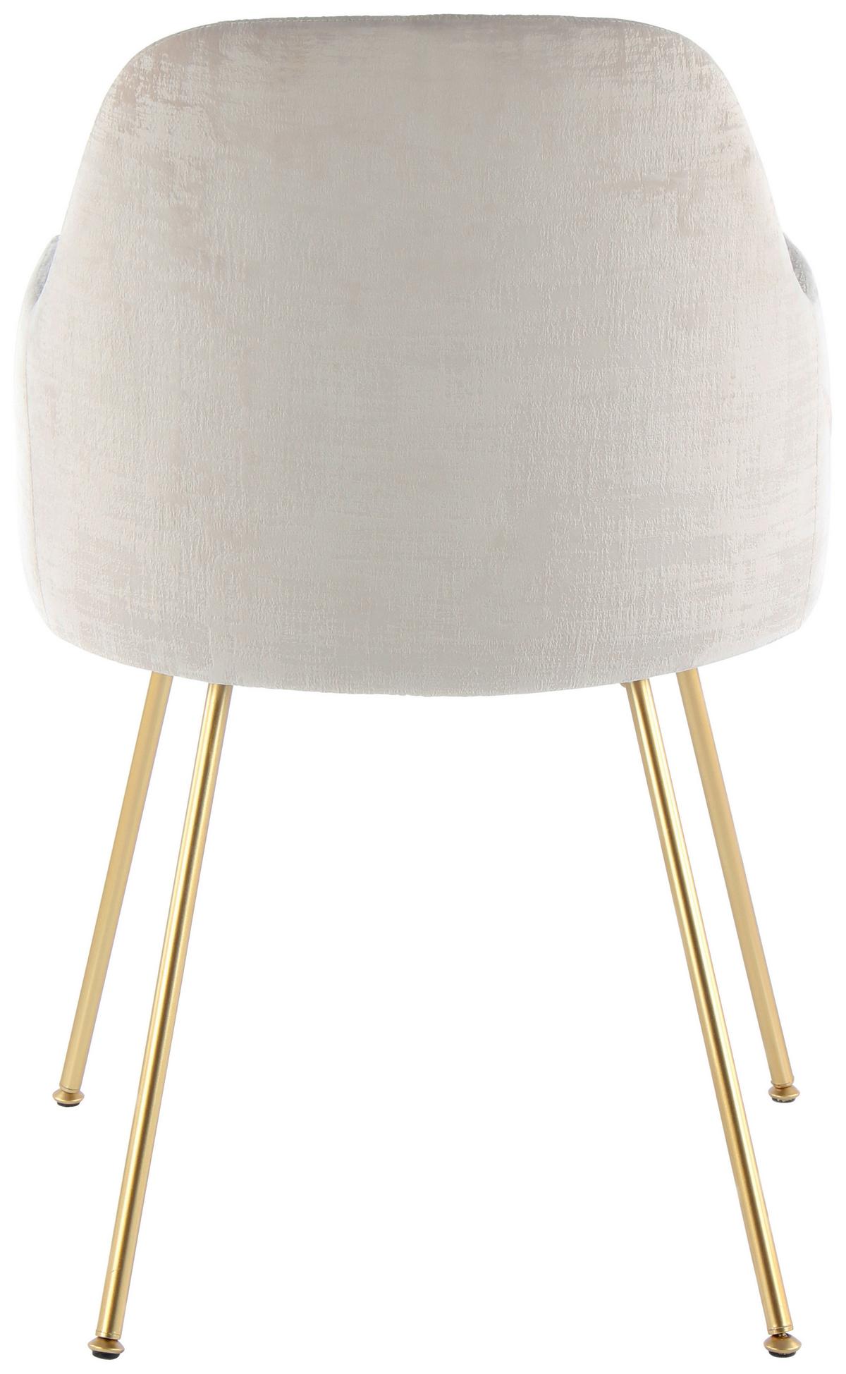 Armlehnstuhl Richard 525 Beige - Beige/Goldfarben, Design, Holz/Kunststoff (53/85/50cm) - Kayoom